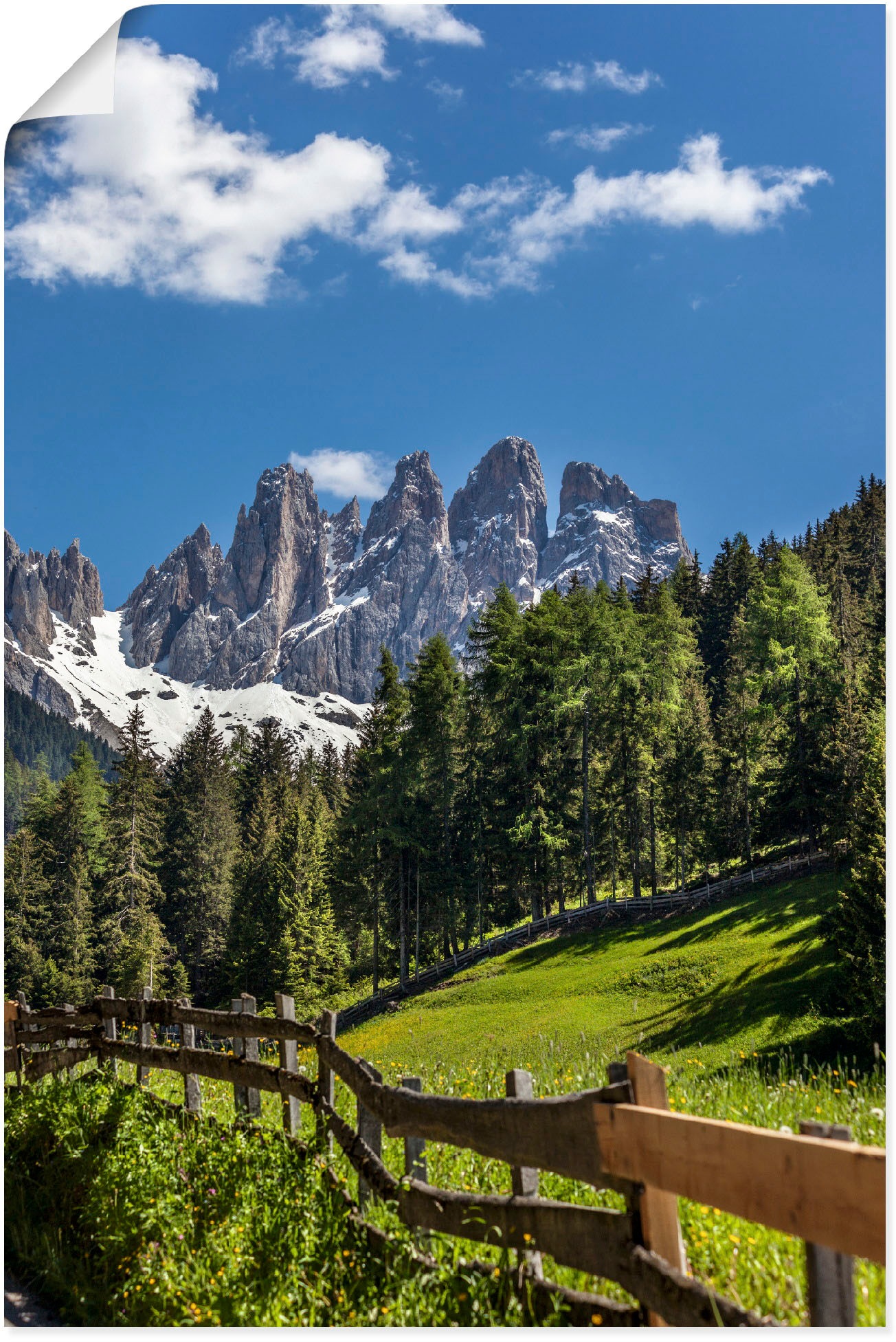 Artland Wandbild »Villnösstal mit Dolomiten, Südtirol«, Berge & Alpenbilder günstig online kaufen