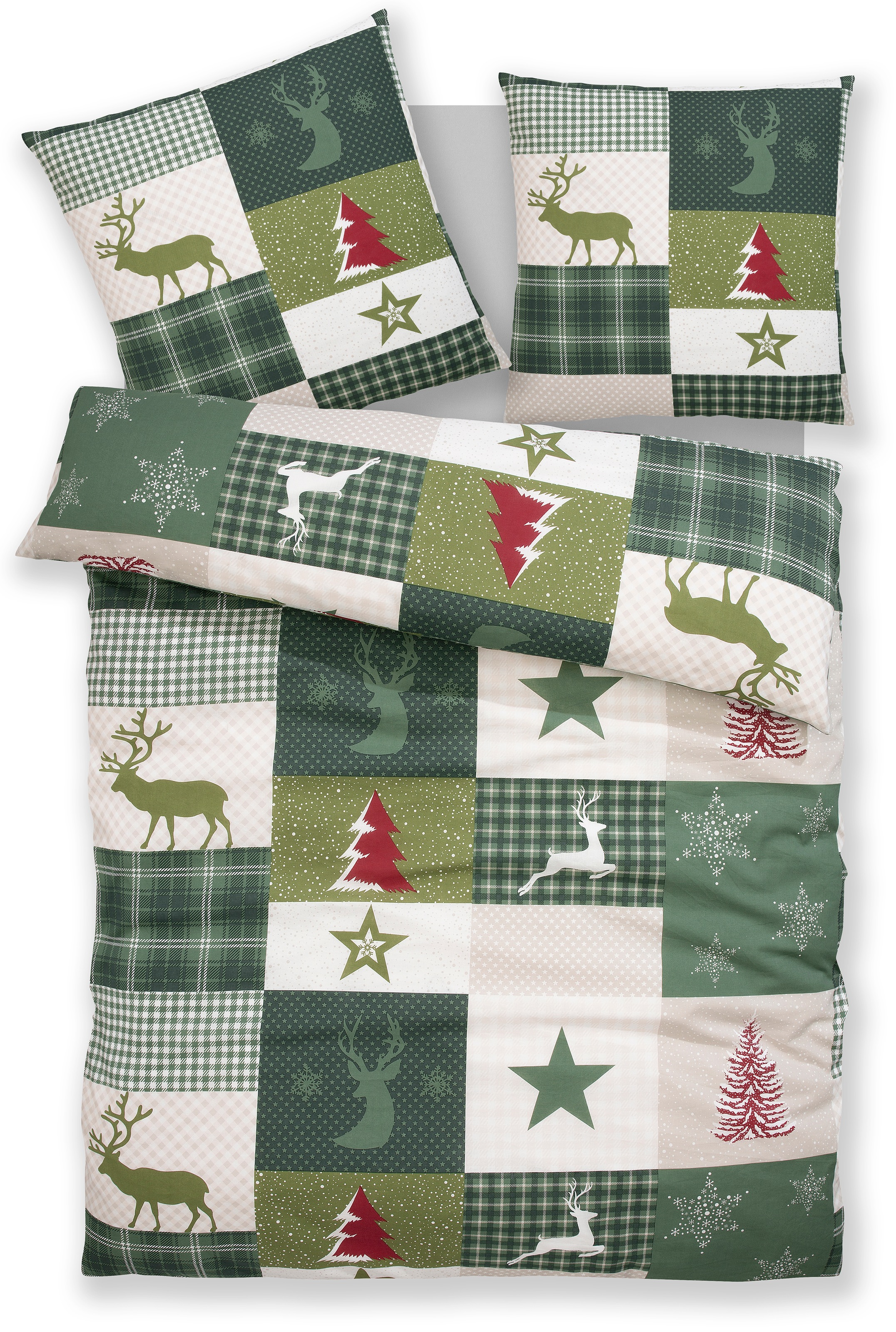 Home affaire Bettwäsche »Nicholas« 2 Stk. tlg. Weihnachtsbettwäsche, Winter günstig online kaufen