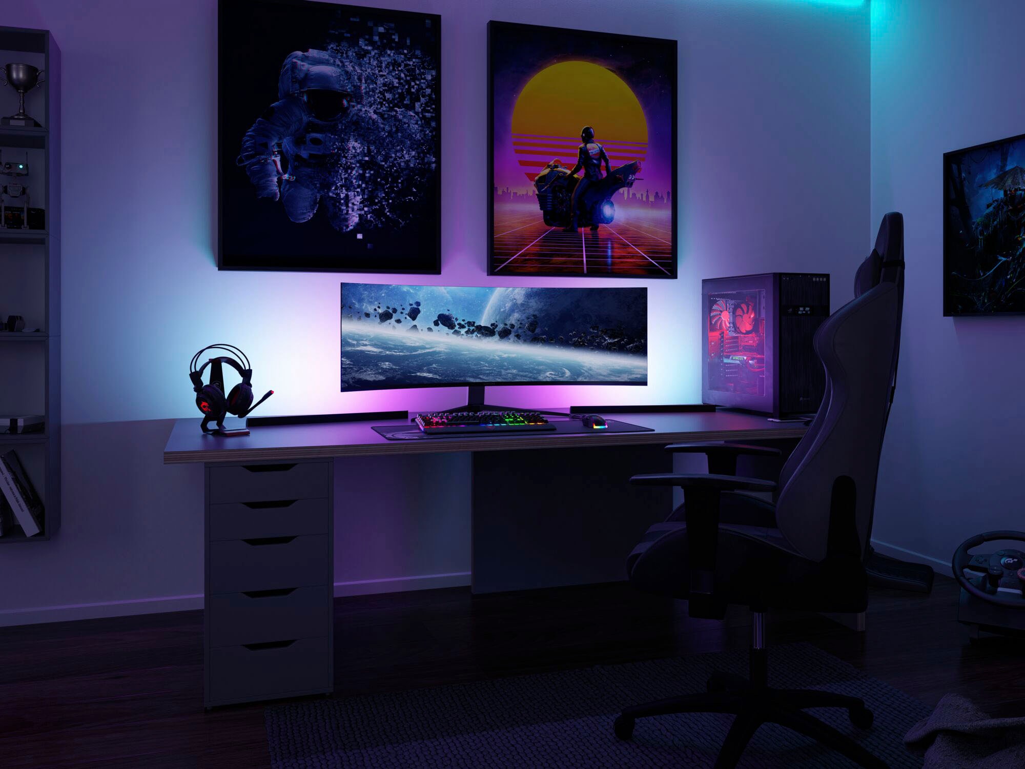 Paulmann LED-Streifen »EntertainLED Lightbar Dynamic Rainbow RGB 30x30mm 2x1W 2x48lm«, 2 St.-flammig