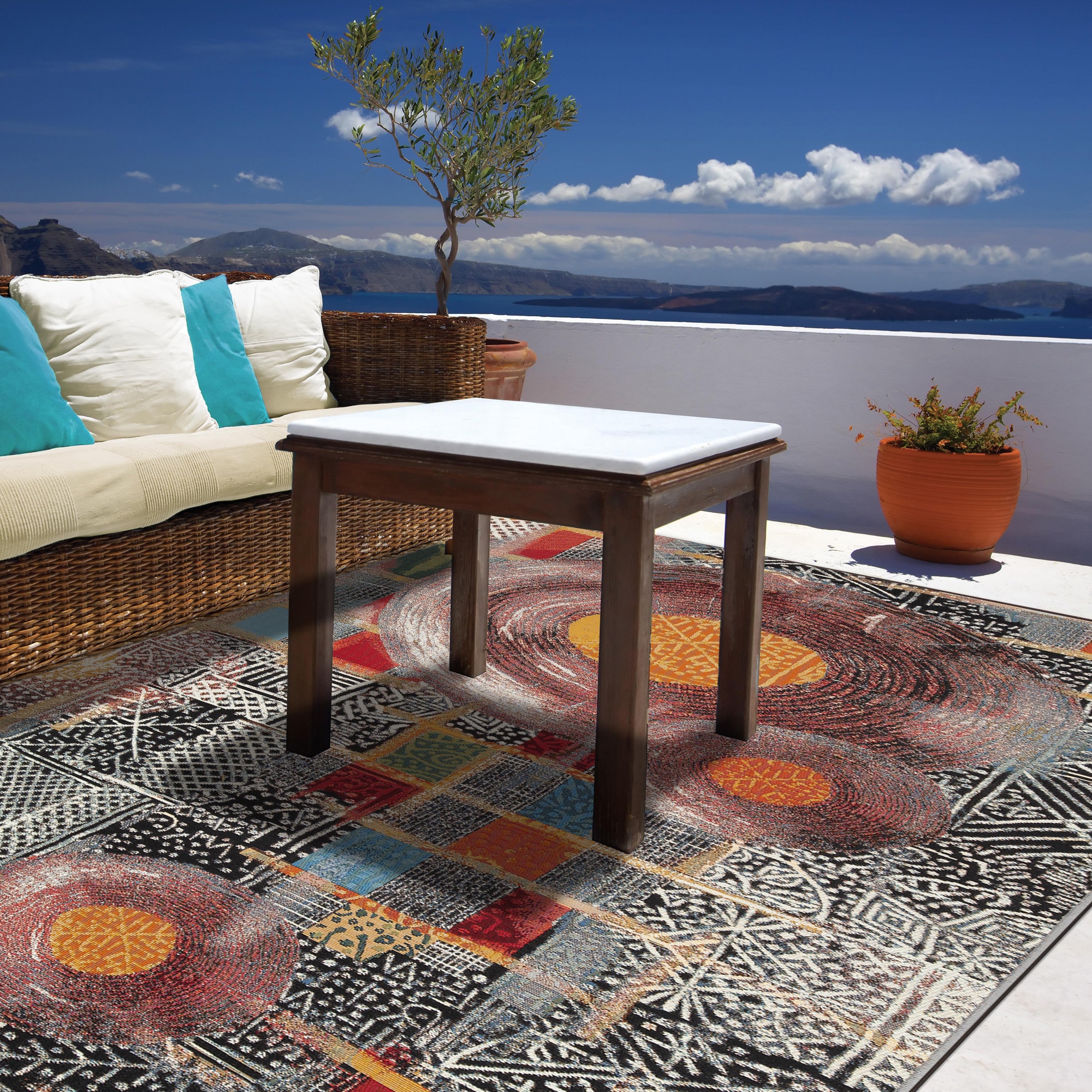 Gino Falcone Teppich »Outdoor-Africa 36«, rechteckig, 5 mm Höhe, Flachgewebe, In- und Outdoor geeignet, Wohnzimmer