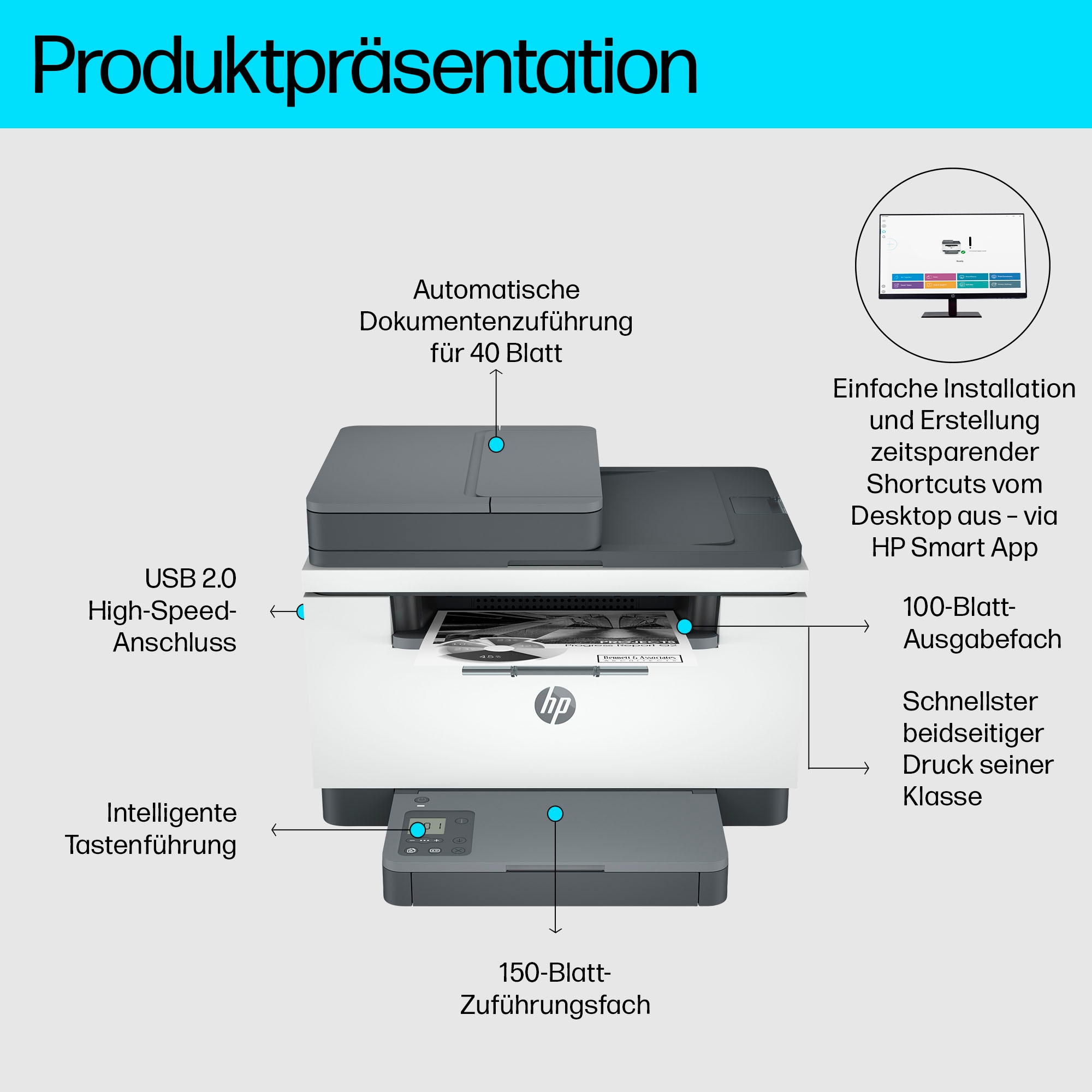 HP Multifunktionsdrucker »LaserJet MFP M234sdn«