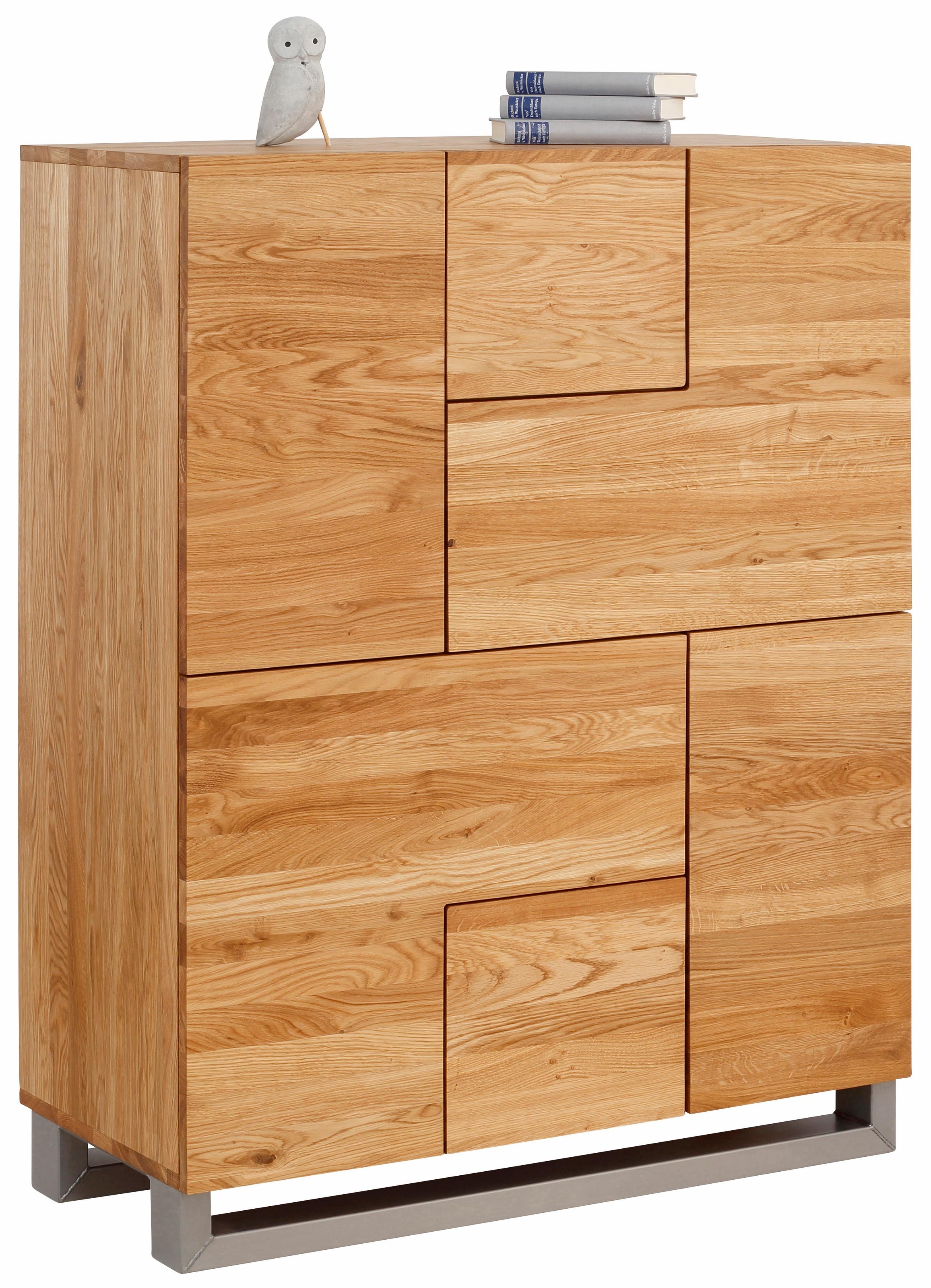 Premium Collection By Home Affaire Highboard Moora Breite 100 Cm Aus Massiver Eiche In Aussergewohnlichen Look Auf Rechnung Kaufen Quelle De