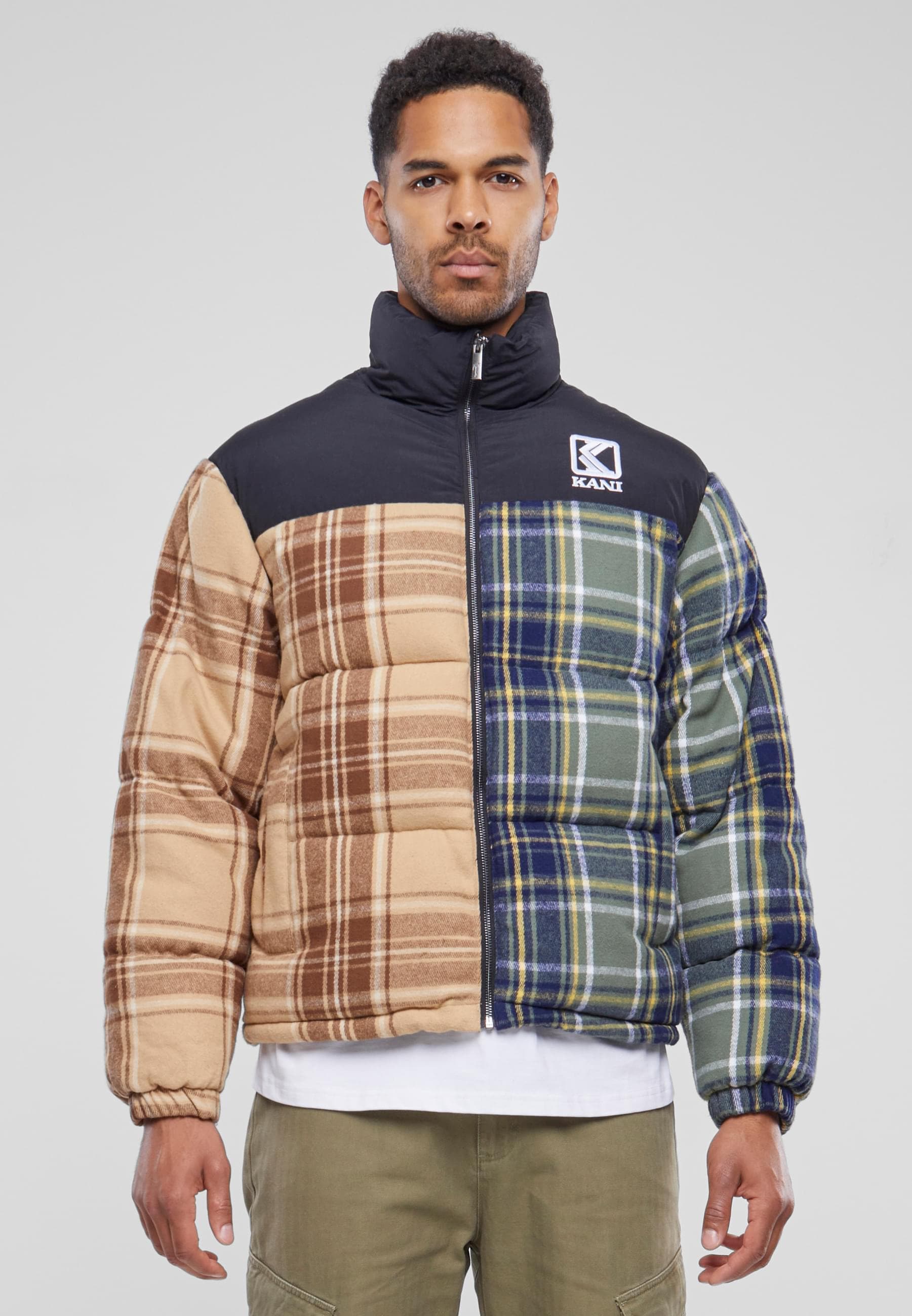 Karl Kani Winterjacke »Karl Kani Unisex KU233-007-1 KK OG Flannel Block Puffer Jacket« 1 Stk. tlg. ohne Kapuze