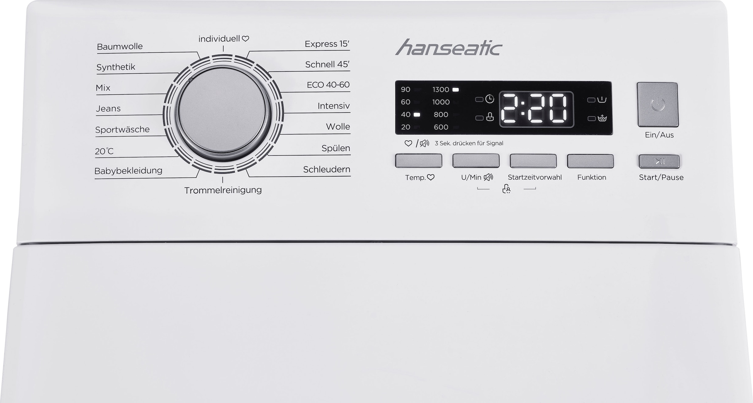 8 Mengenautomatik, Überlaufschutzsystem U/min, online 1300 Waschmaschine Toplader, Hanseatic HTW8013C, kg, kaufen