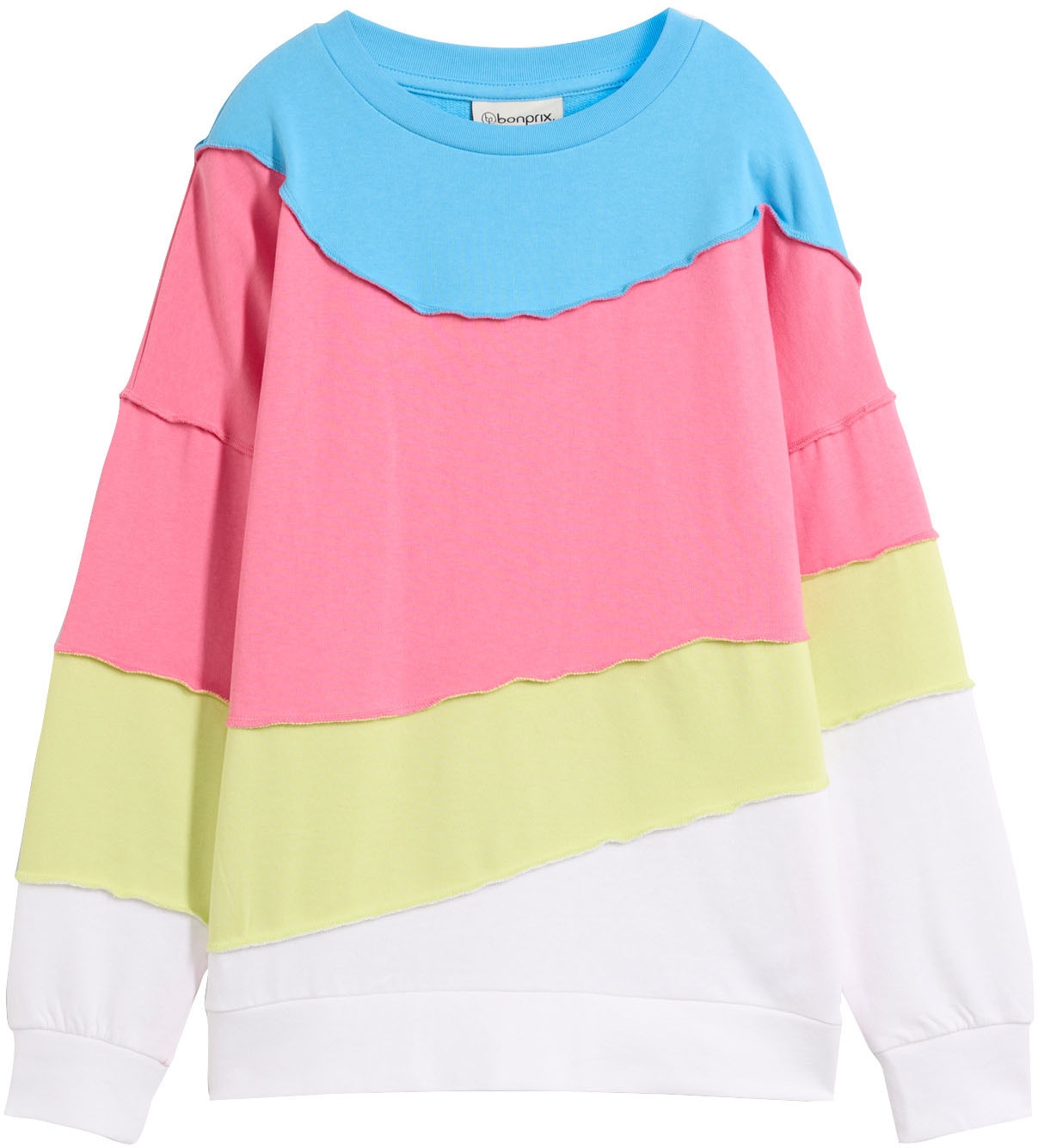 bonprix Sweatshirt , Oversize-Passform, Langarm, aus Baumwolle und Polyester
