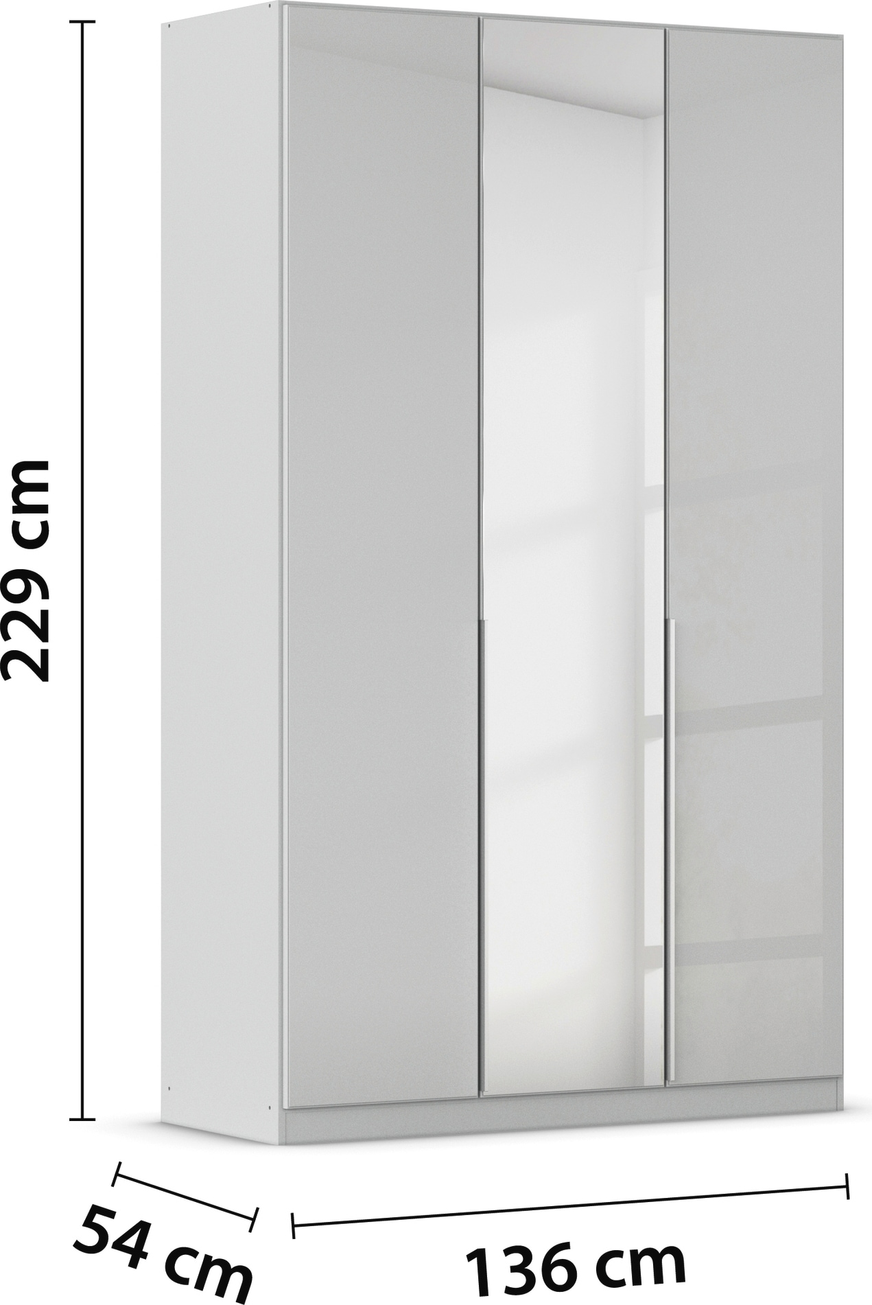 rauch Drehtürenschrank »Kleiderschrank Kleiderschränke Schrank Garderobe AGORDO mit Glasfront«, (in zwei Griff-Farben), durchdachte Innenausstattung, in 6 Breiten und 2 Höhen MADE IN GERMANY