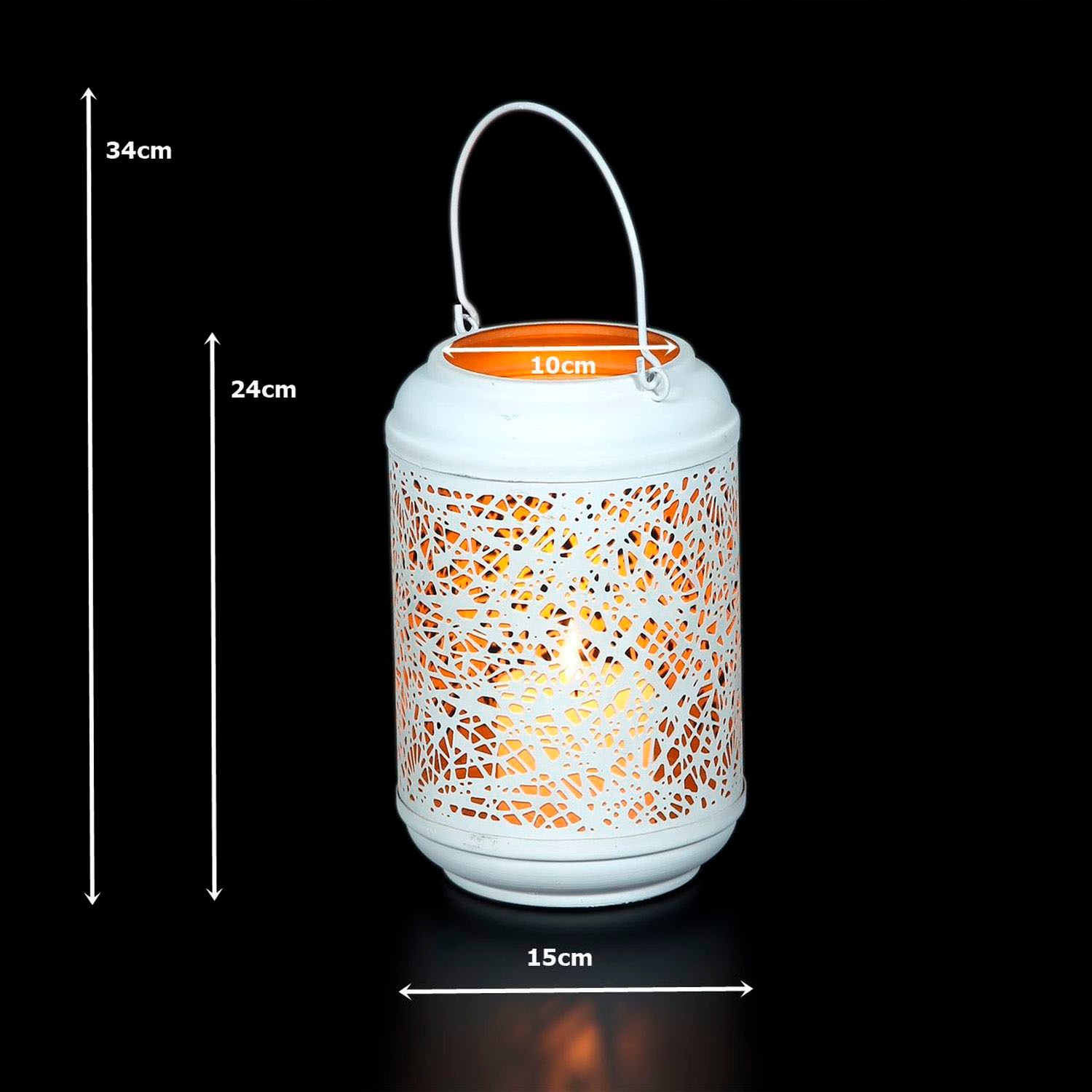 Ambiente Haus Kerzenlaterne »Laterne aus Metall in Weiß - (H) 24 cm«