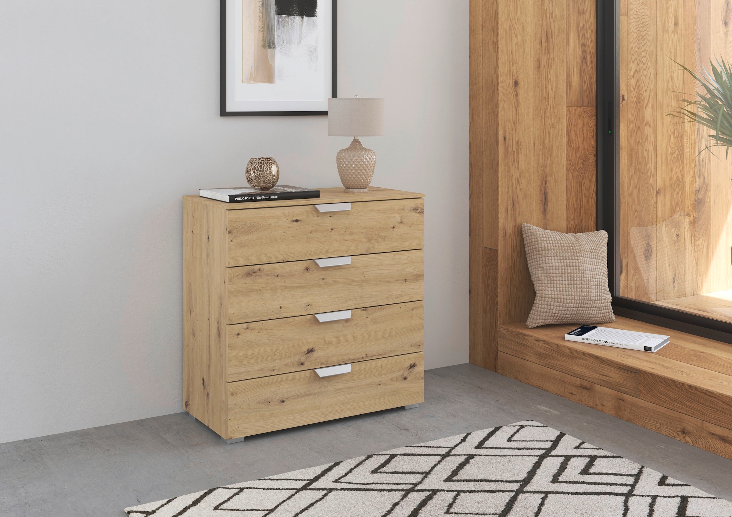 rauch Schubkastenkommode »Sideboard Schubladenkommode ORIAS mit Dekor- oder Hochglanzfront«, (Breite 80 cm), vier große und geräumige Schubladen mit viel Stauraum MADE IN GERMANY