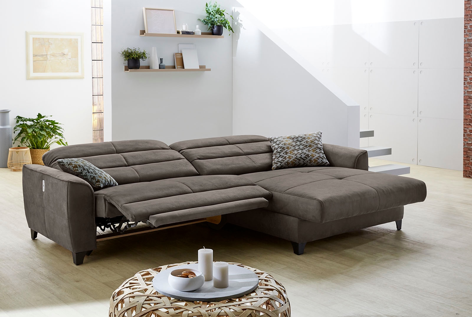 Jockenhöfer Gruppe Ecksofa »Double One L-Form«, mit 2x 120cm breiten, elektromotorischen Relaxfunktionen