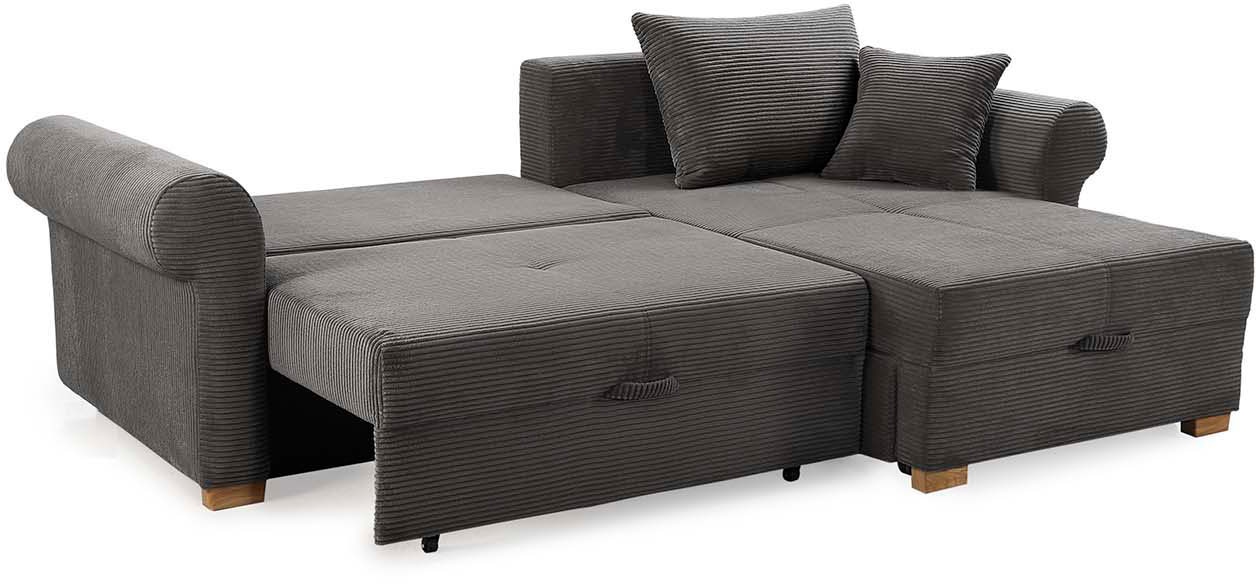 Jockenhöfer Gruppe Ecksofa List, Stauraum im Sitz und Ottomane, inklusive 3 Rückenkissen und 2 Zierkissen