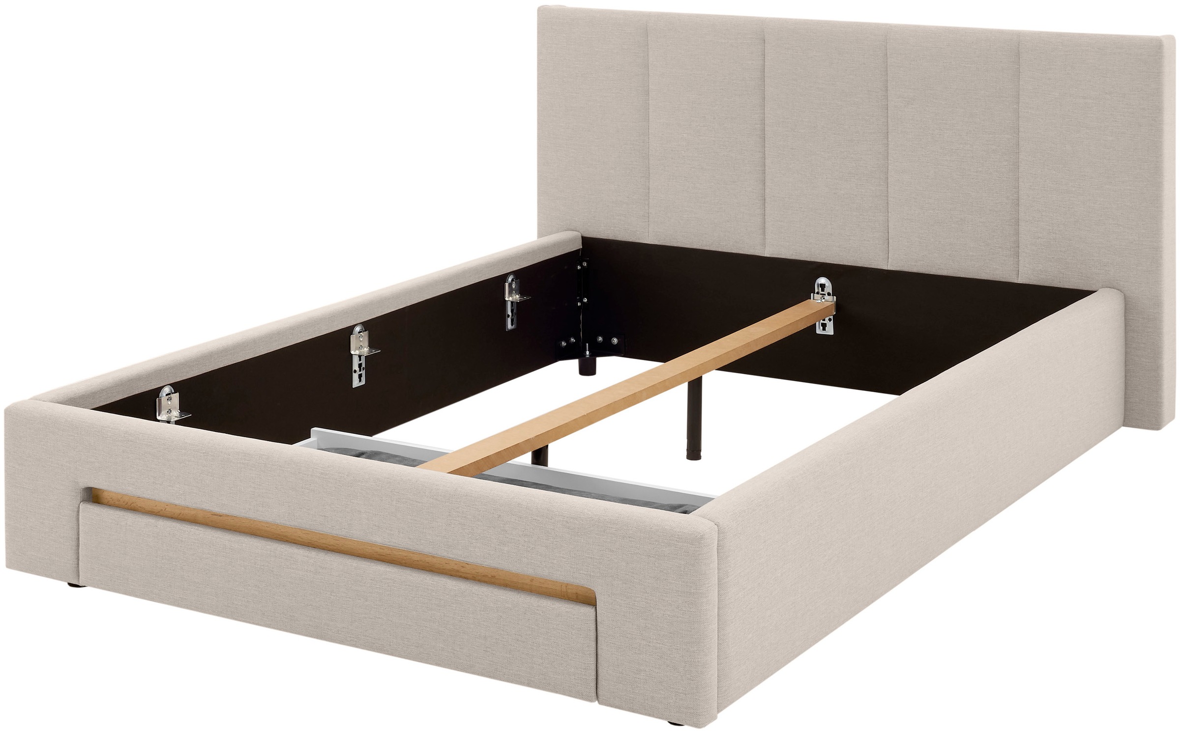 INOSIGN Polsterbett »CiTY/GiRON, Bettgestell mit Bettkasten, gepolstertes Stauraumbett«, mit Hundebett oder Stauraumschublade, Bezug Cord-oder Leinenoptik