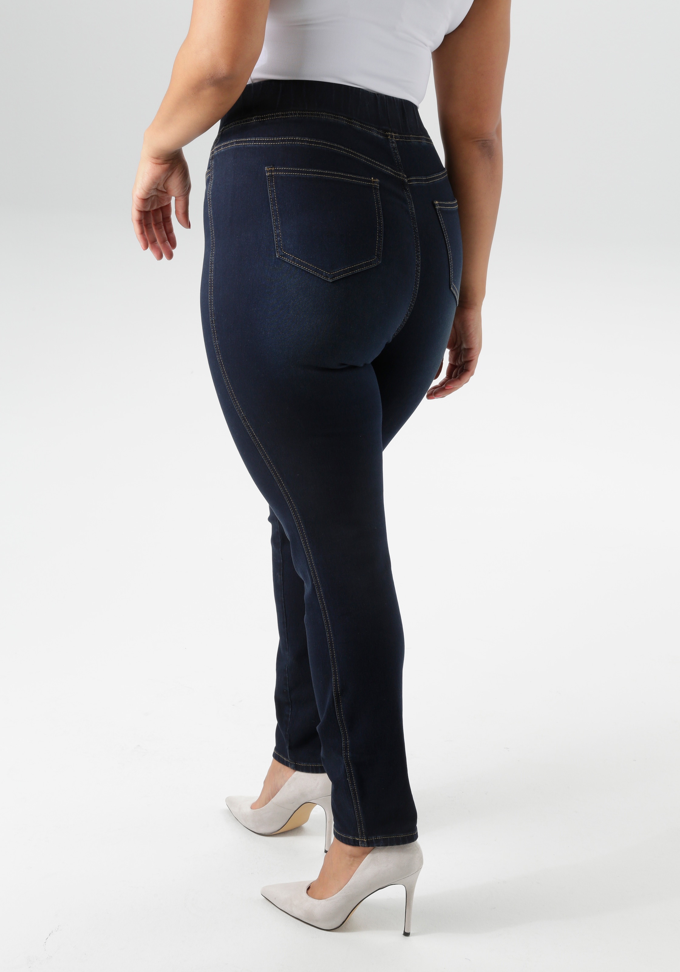 Aniston PLUS Jeansleggings, mit elastischem Bund - NEUE KOLLEKTION
