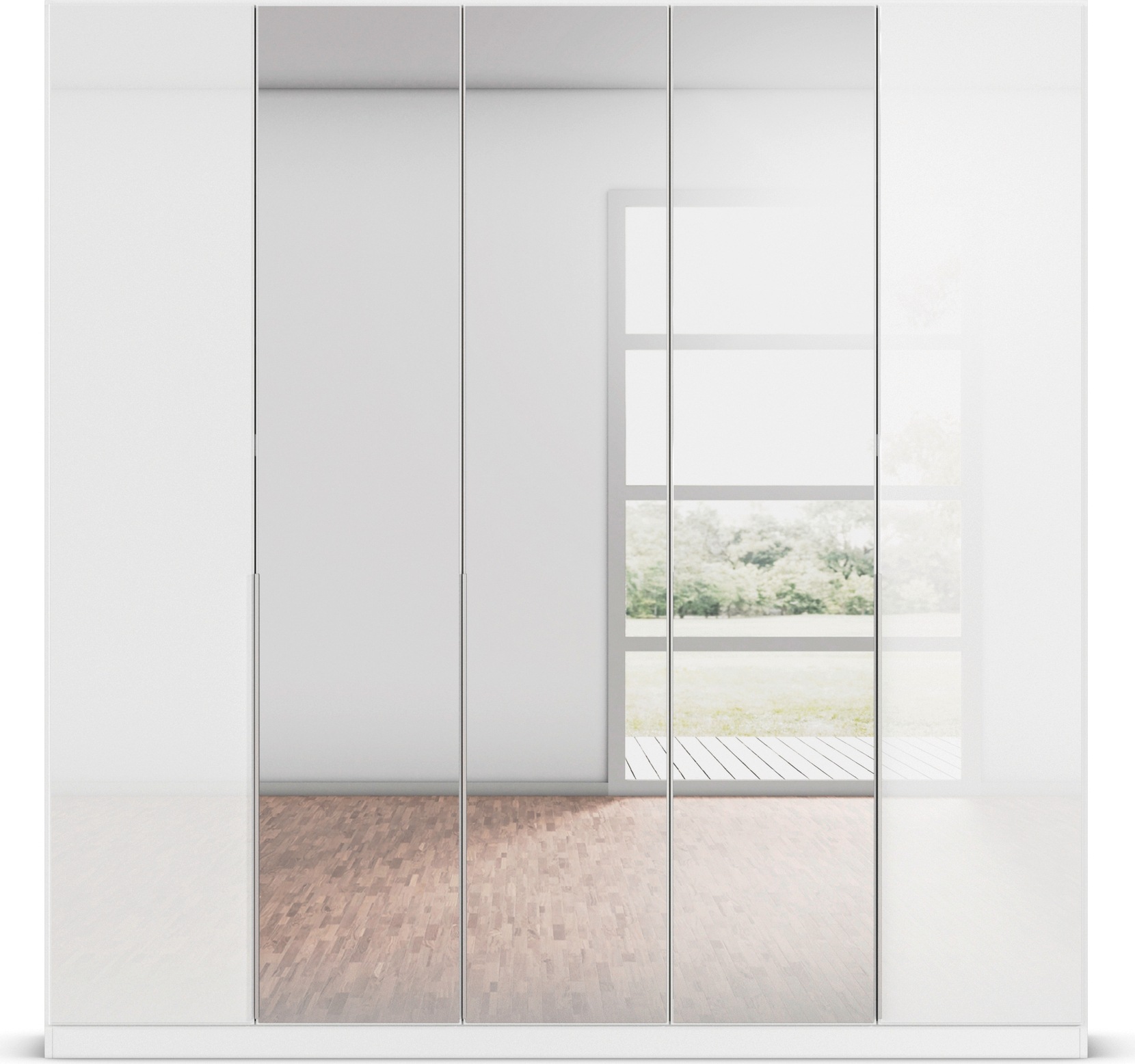 rauch Drehtürenschrank »Kleiderschrank Kleiderschränke Schrank Garderobe AGORDO mit Glasfront«, (in zwei Griff-Farben), durchdachte Innenausstattung, in 6 Breiten und 2 Höhen MADE IN GERMANY
