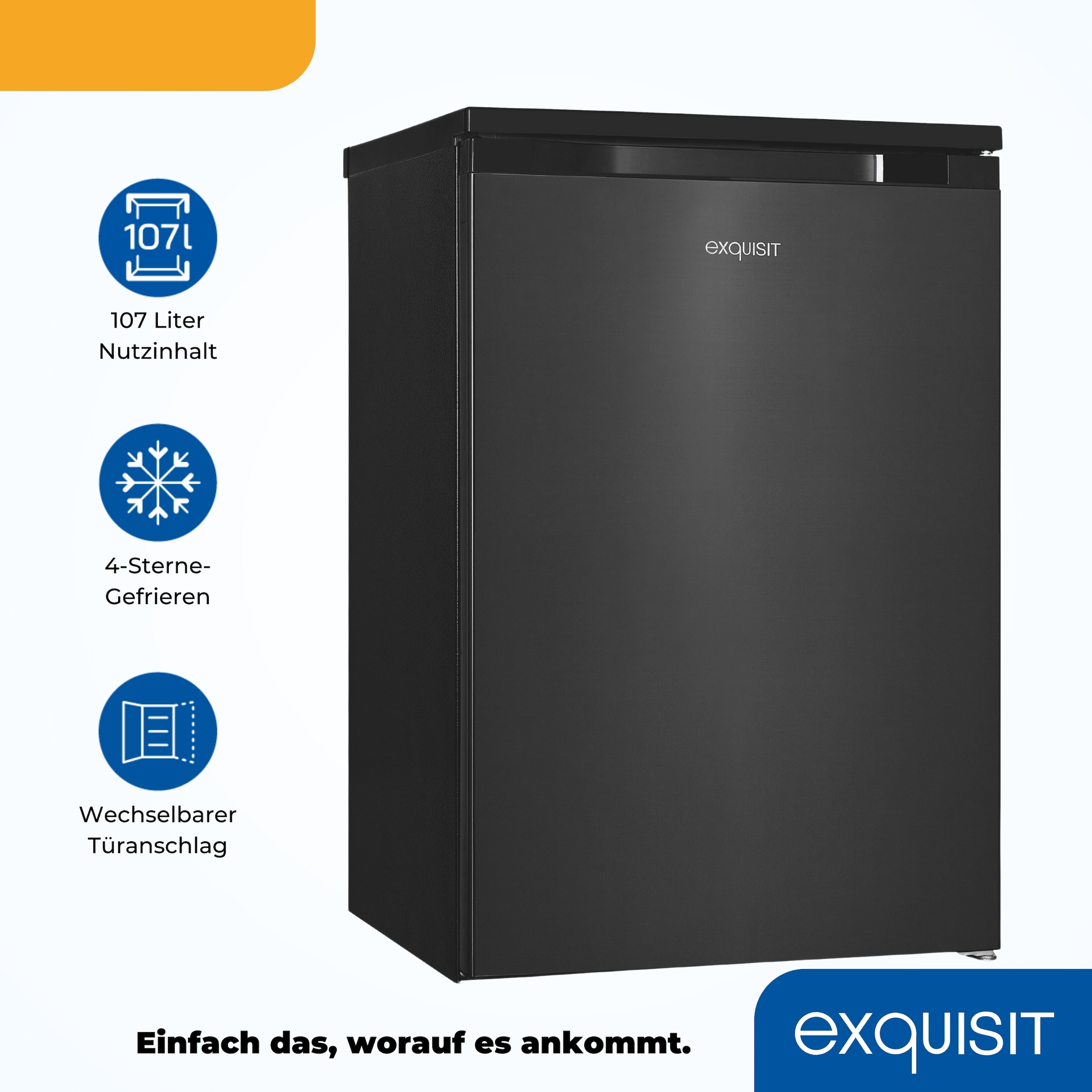 exquisit Kühlschrank KS15-4-051C inoxlook-az »KS15-4-051C inoxlook-az« 84,5 cm hoch 54,9 cm breit