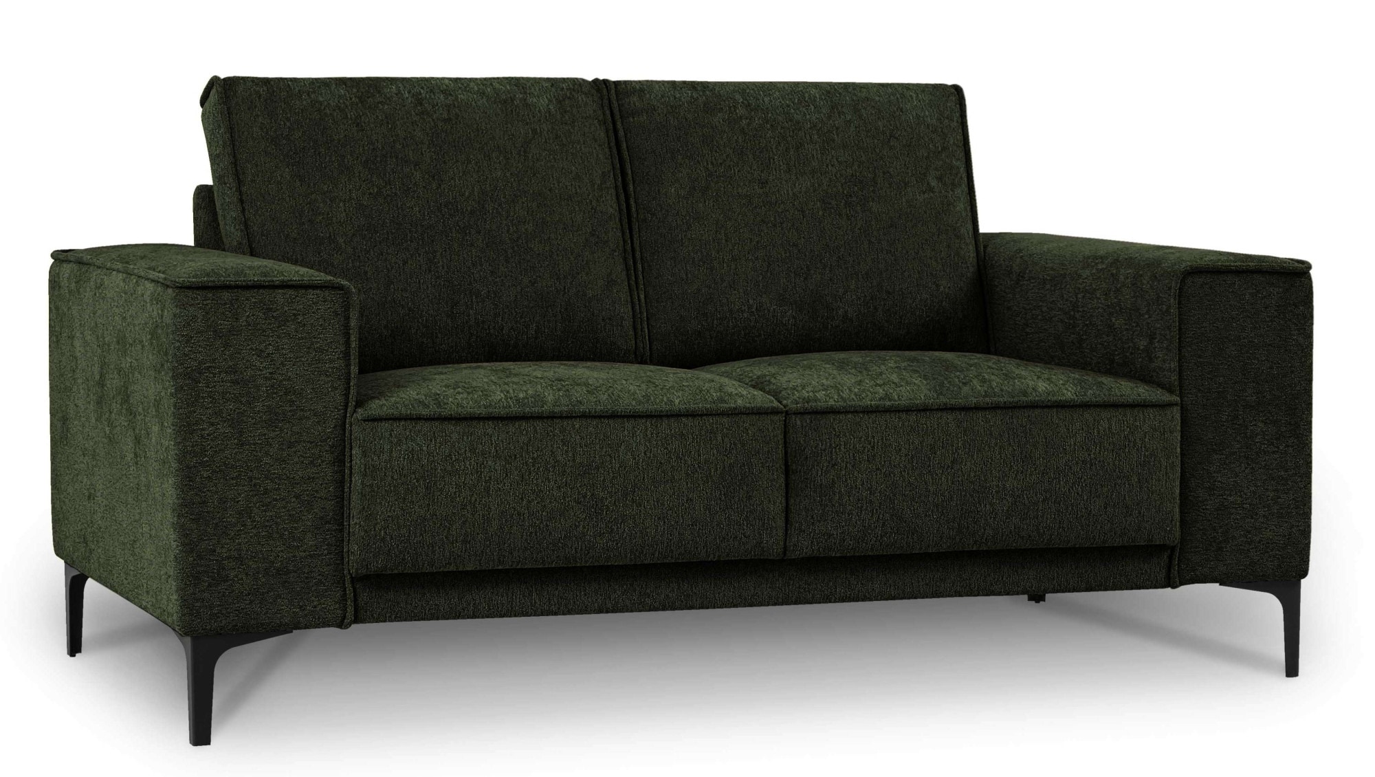 Places of Style 2-Sitzer »Kompaktsofa Oland, Struktur, Flachgewebe, Luxus-Microfaser, Boucle«, 164 cm, Wellenunterfederung, Skandi-Design, Metallfüße