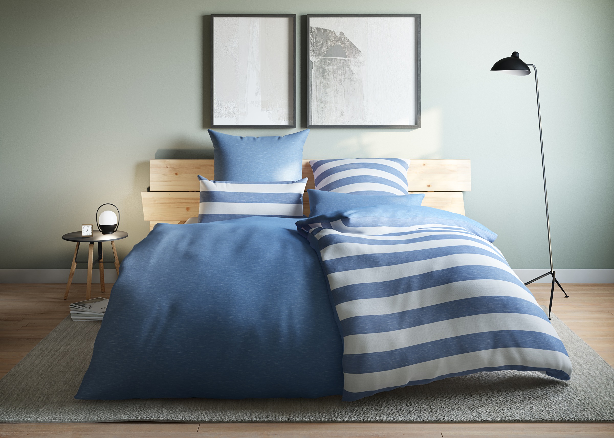 OTTO products Wendebettwäsche »Big Stripe« 2 Stk. tlg. 100% Bio-Baumwolle G günstig online kaufen