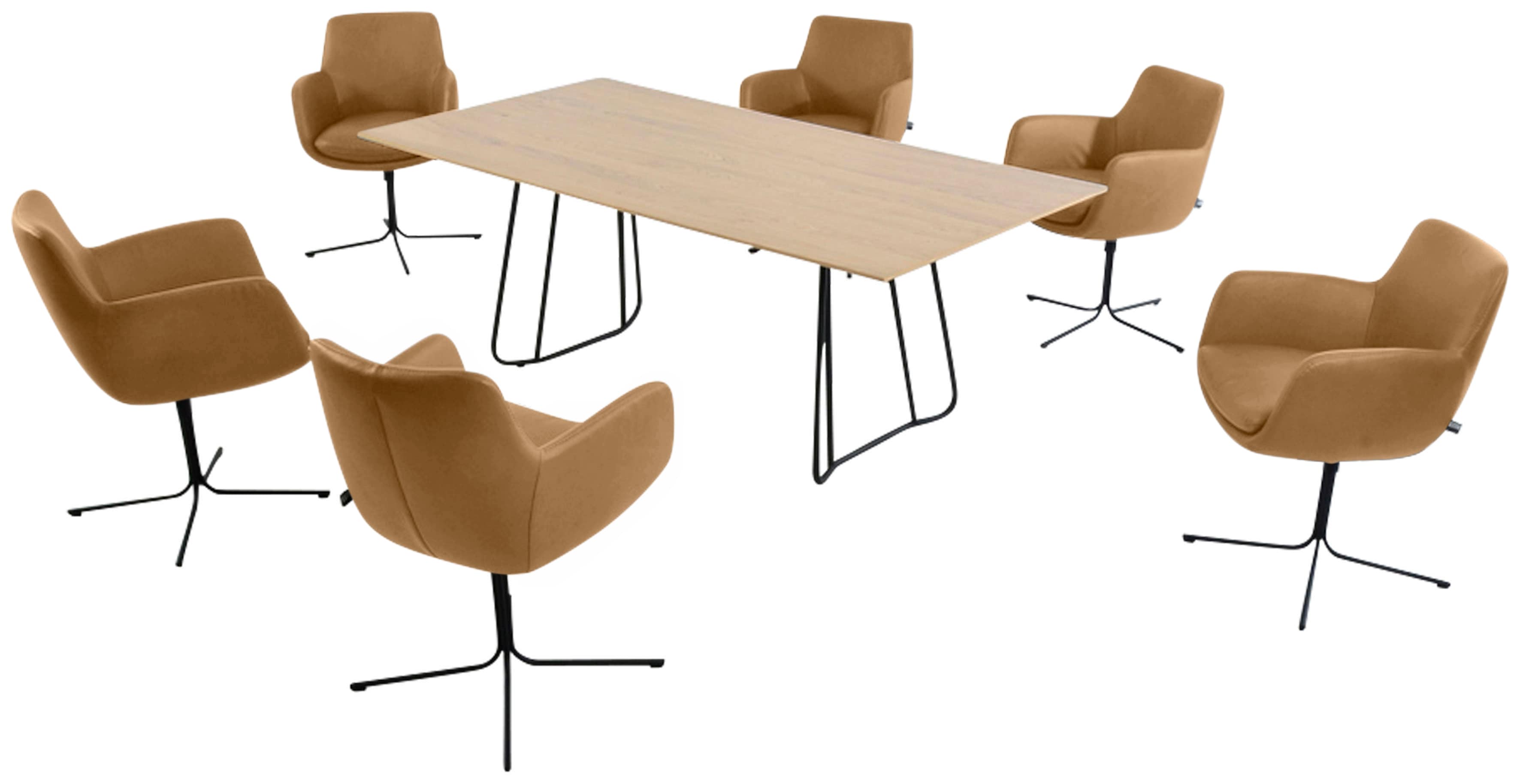 K+W Komfort & Wohnen Drehstuhl »Pego« () Leder CLOUD filigranem 4-Fuß-Geste günstig online kaufen