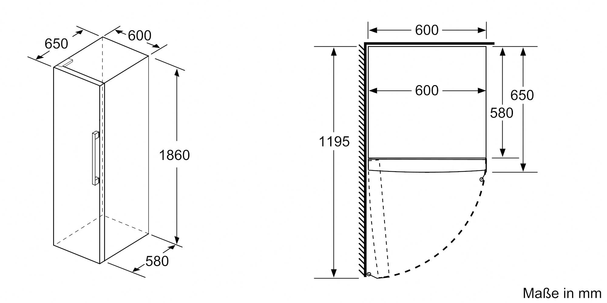 BOSCH European Side-by-Side, 186 cm hoch, 120 cm breit, mit Schnellkühlfunktion-höhenverstellbare Füße-Flaschenregal