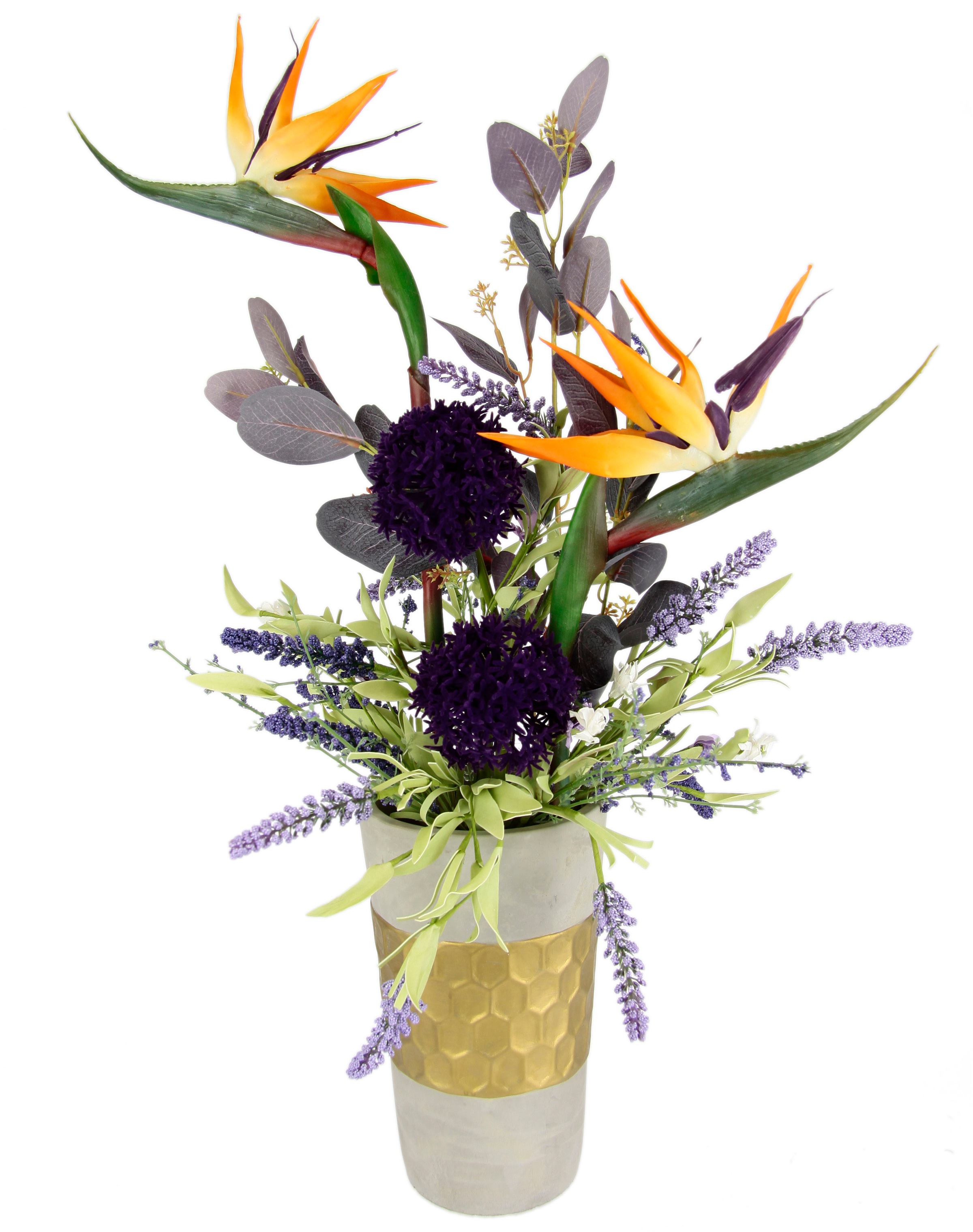 I.GE.A. Kunstblume »Gesteck aus Strelitzie, Allium und Lavendel« günstig online kaufen