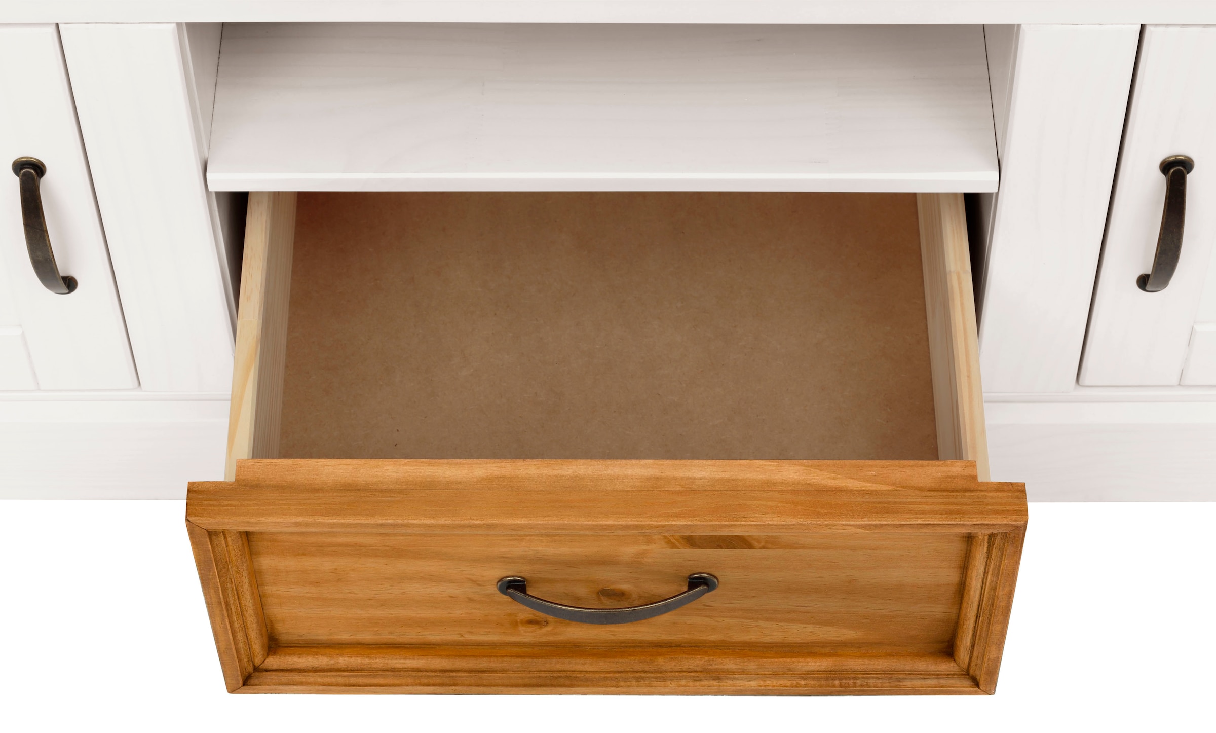 Home affaire Wohnwand »Selma«, (Set, 3 St.), 2 Vitrinen und 1 Lowboard, aus massivem Kiefernholz
