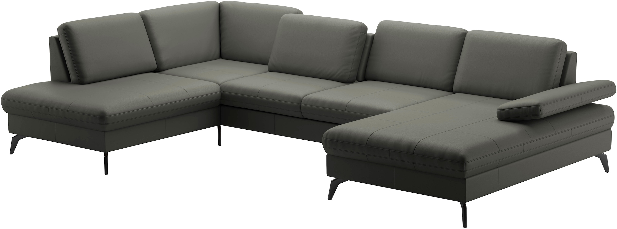 sit&more Wohnlandschaft »Morris U-Form, inkl. Sitztiefenverstellung«, wahlweise mit Armteilverstellung, Bettfunktion & Bettkasten