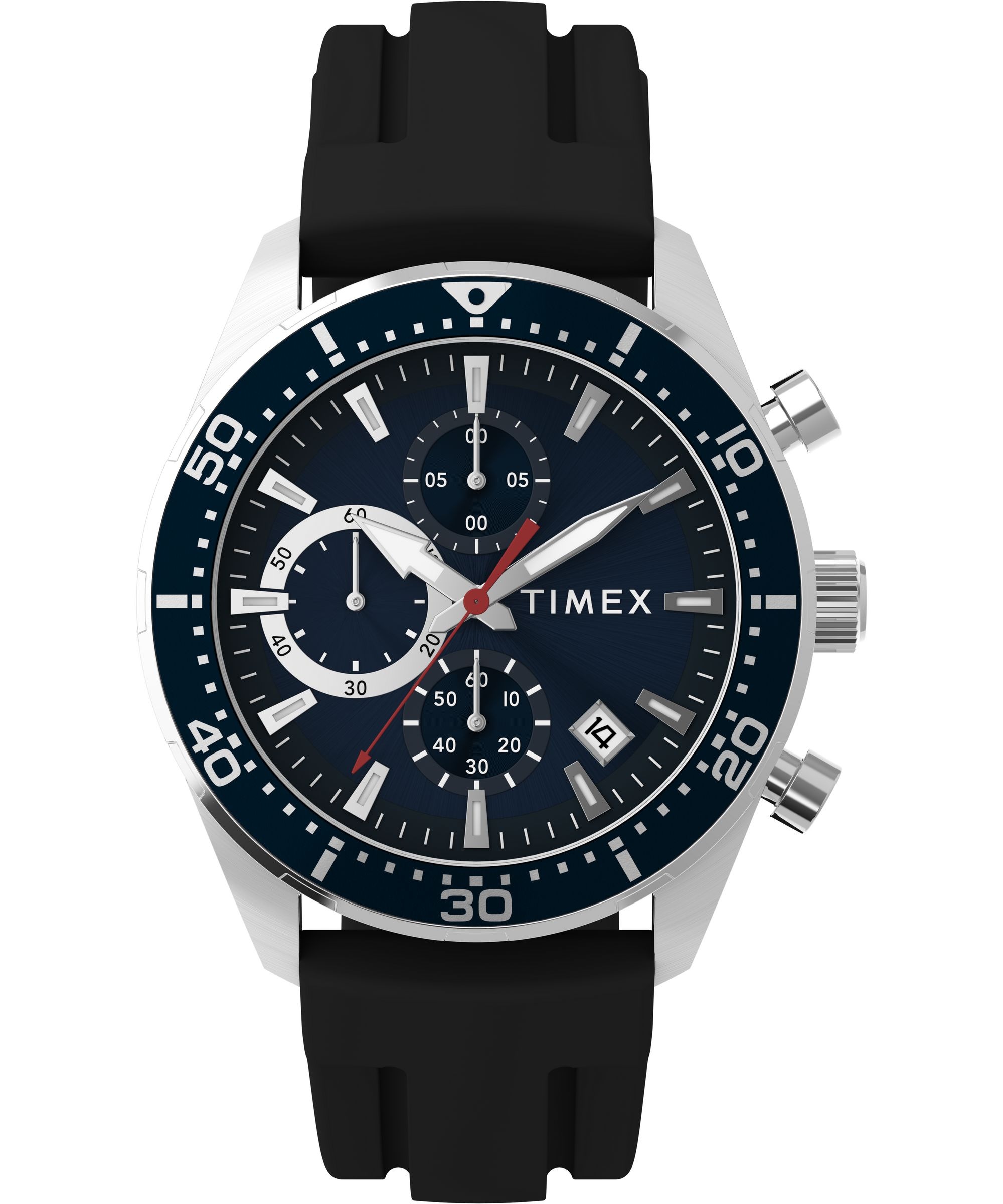 Timex Chronograph »Ridgefield Chronograph« Quarzuhr, Armbanduhr, Herrenuhr, Silikonarmband, analog, Tag