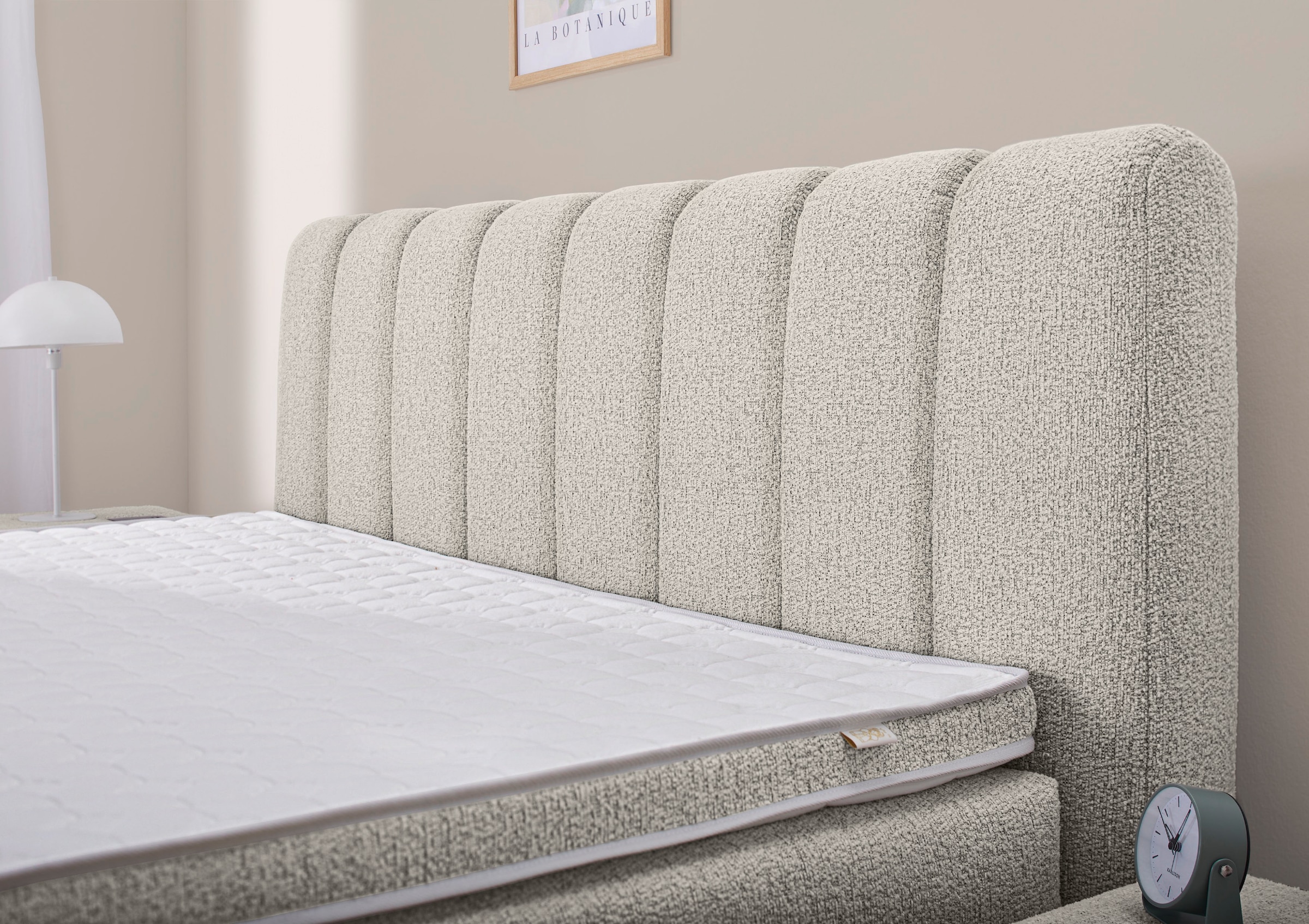 Jockenhöfer Gruppe Boxspringbett »TILDA, wahlweise mit Bettkasten, mit Taschenfederkernmatratze H3-H4« mit Kaltschaumtopper, hochwertiger Strukturstoff-Bezug, 180x200cm