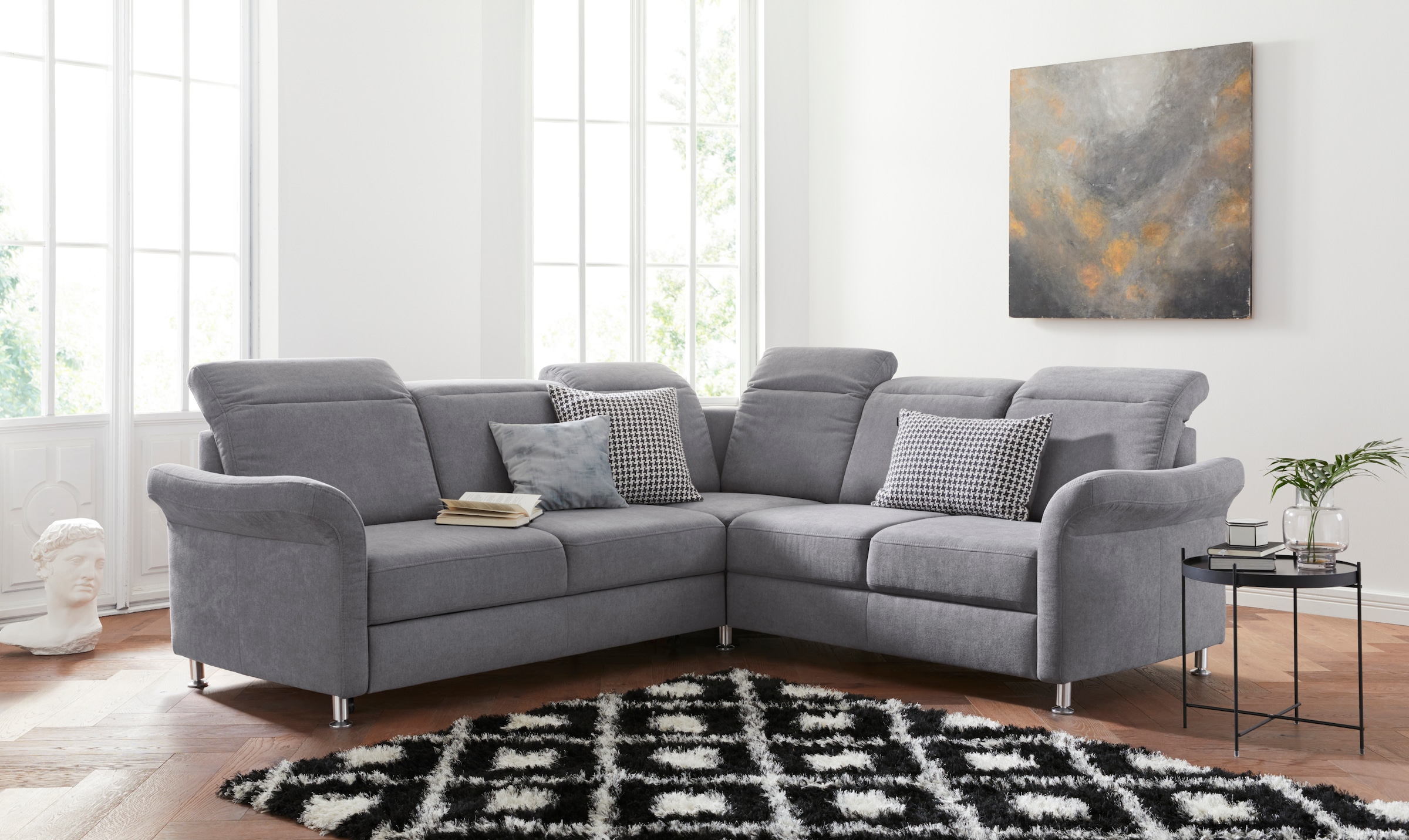 sit&more Ecksofa »Darwin L-Form«, inklusive Federkern, wahlweise mit Kopfte günstig online kaufen