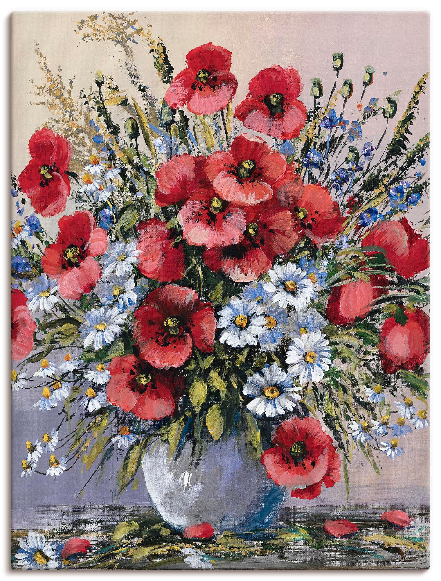 Artland Wandbild »Rote Mohnblumen«, Blumen, (1 St.), als Leinwandbild, Post günstig online kaufen