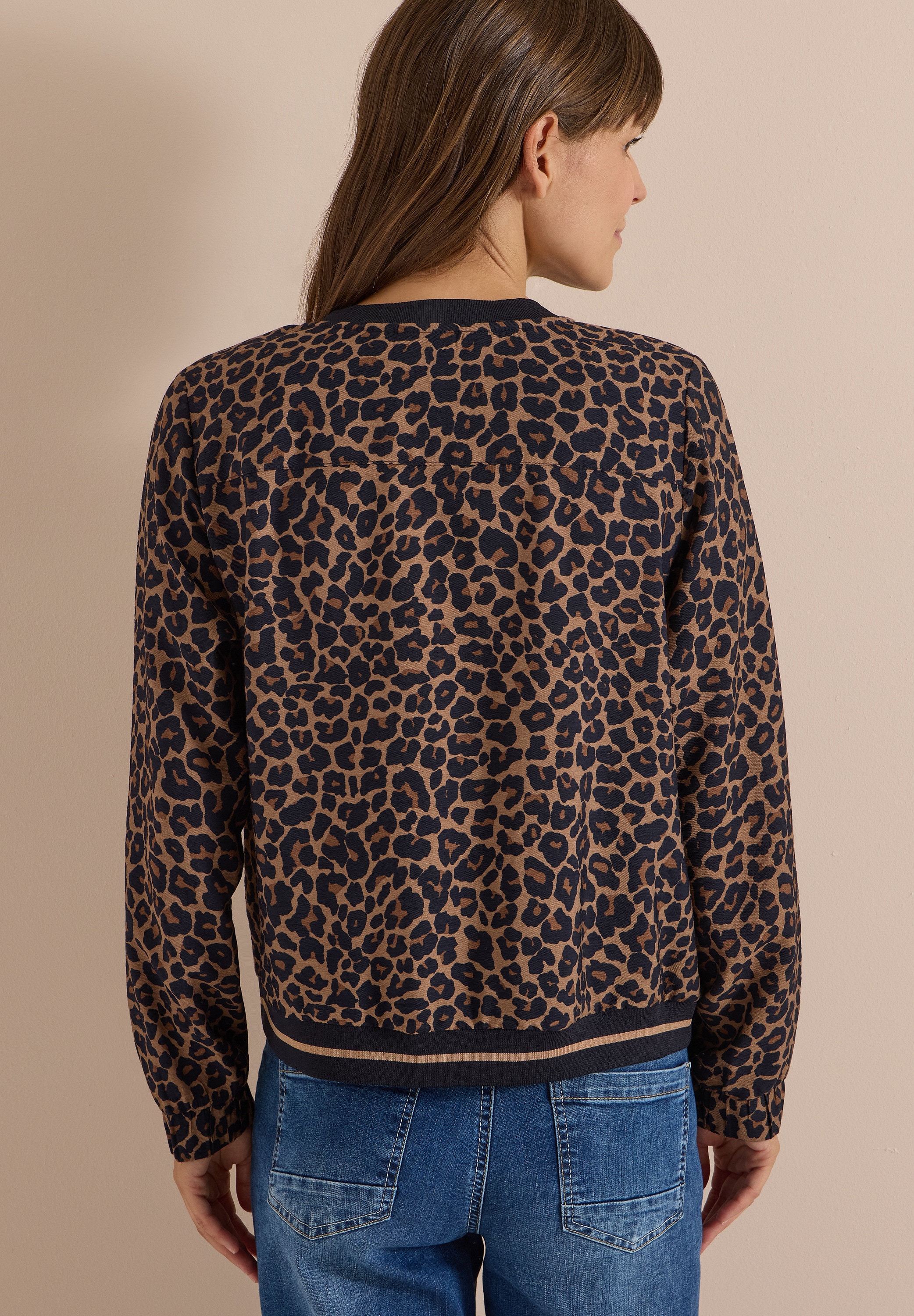 Cecil Blouson Elastikbund, Viskosemischung, Animal Print
