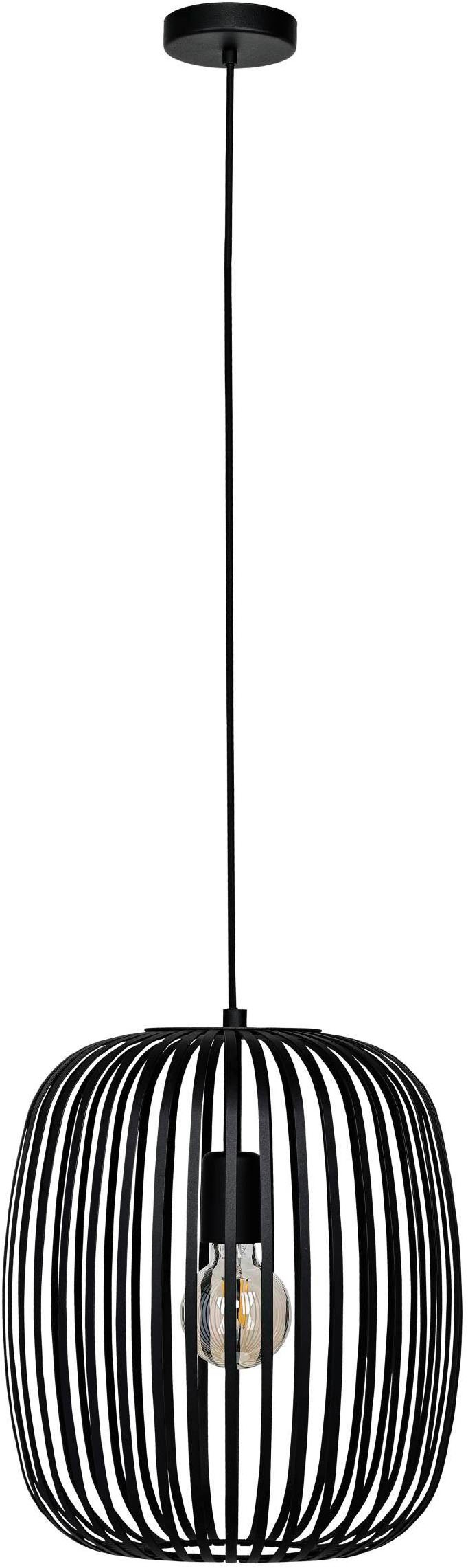 EGLO Pendelleuchte »Hängeleuchte ROMAZZINA, exkl. E27, Stahl in schwarz, Pendellampe«, 1 flammig, Leuchtmittel E27 | ohne Leuchtmittel, Esszimmerlampe, 110x32,5 cm (HxD), 1-flammig, modern, minimalistisch