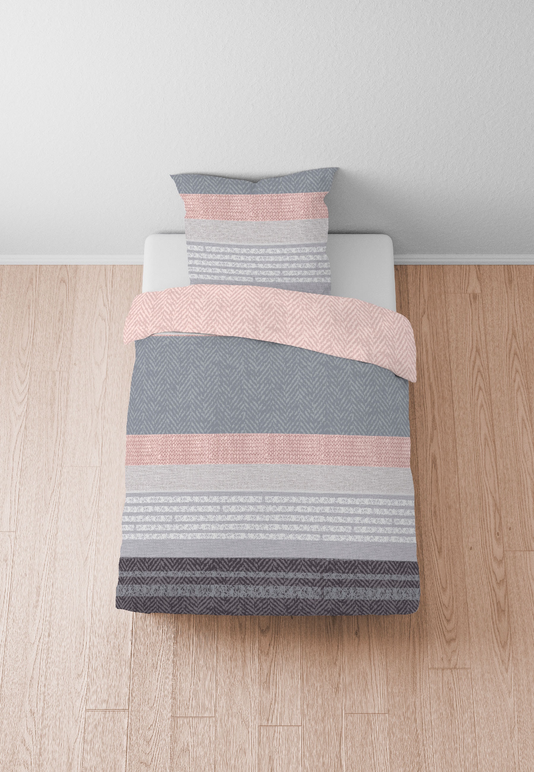 Biberna Bettwäsche »0004104« 2 Stk. tlg. wohlig warm + weich, pflegeleicht, 100% Baumwolle, Reißverschluss