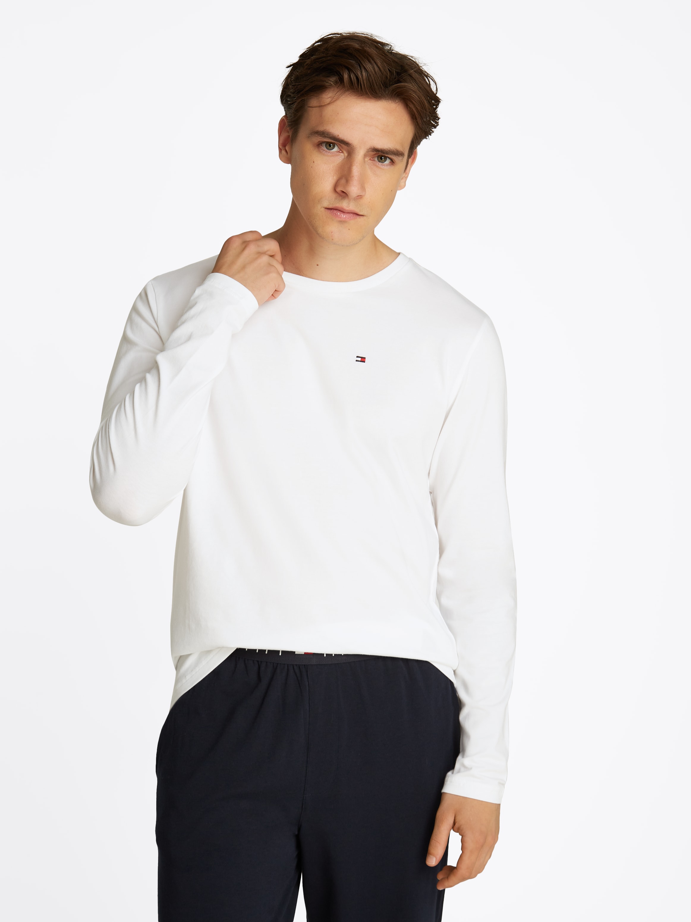 Tommy Hilfiger Underwear Pyjama »LS JERSEY PJ SET«, (Set, 2 tlg., 2er), mit Logoschriftzug