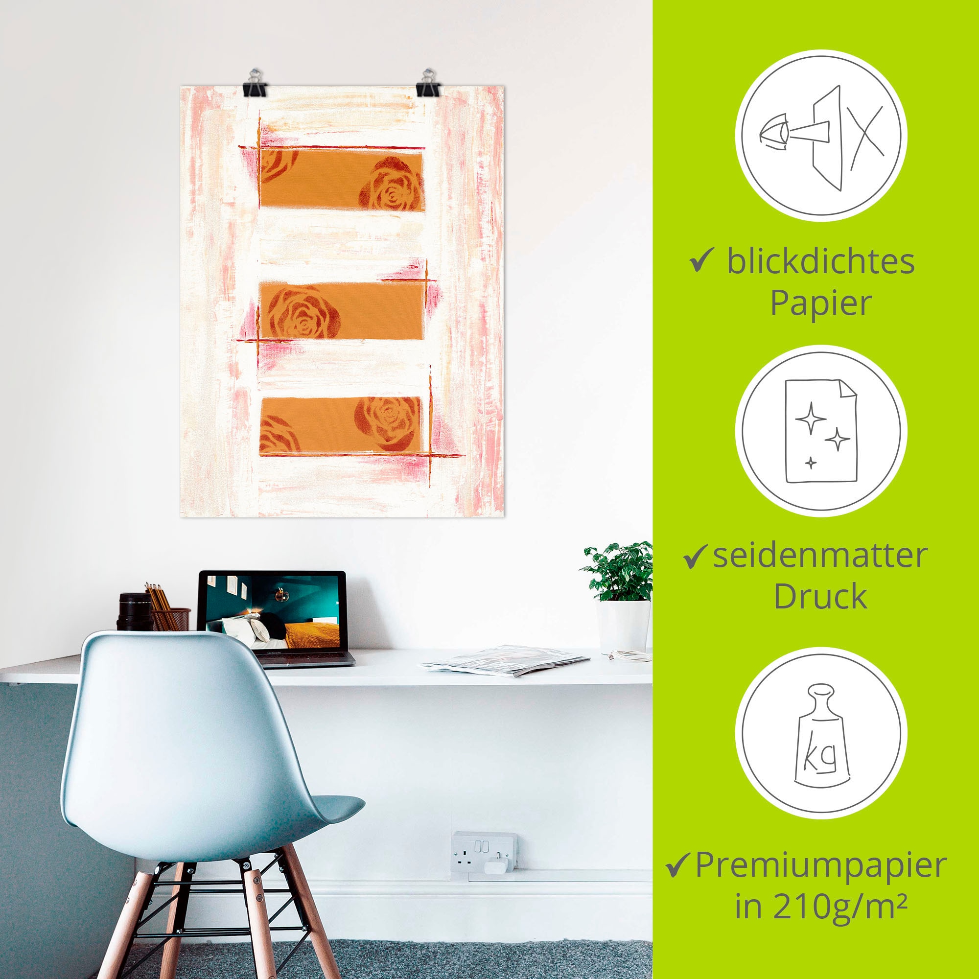 Artland Wandbild »Englische Rosen I - Abstrakt«, (1 St.), als Alubild, Leinwandbild, Wandaufkleber oder Poster in versch. Größen