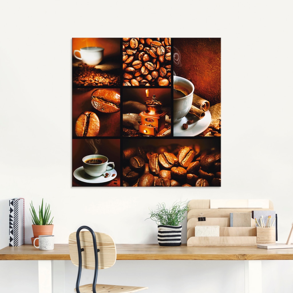 Artland Glasbild »Kaffee Collage«, Getränke, (1 St.)