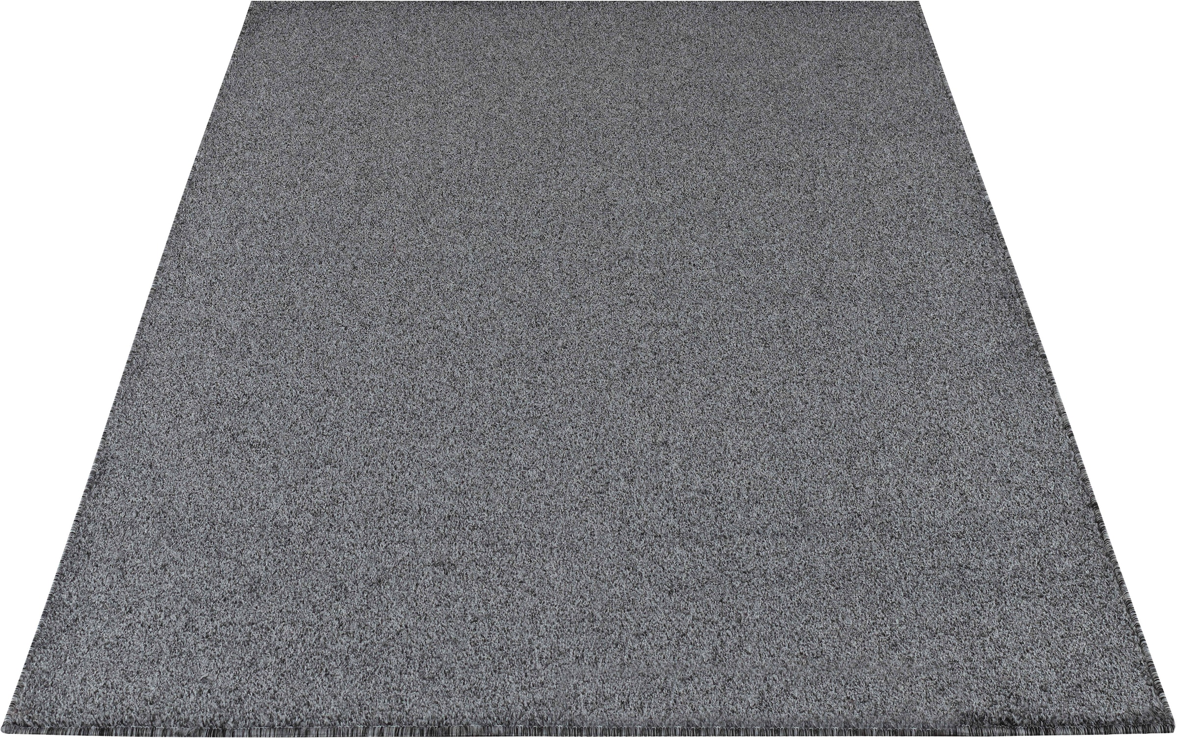 my home Teppich »Kurzflor-Frisee MALAGA 4700 uni meliert«, rechteckig, 10 mm Höhe, Wohnzimmer, Schlafzimmer, flacher robuster Teppich, Läufer und Rund
