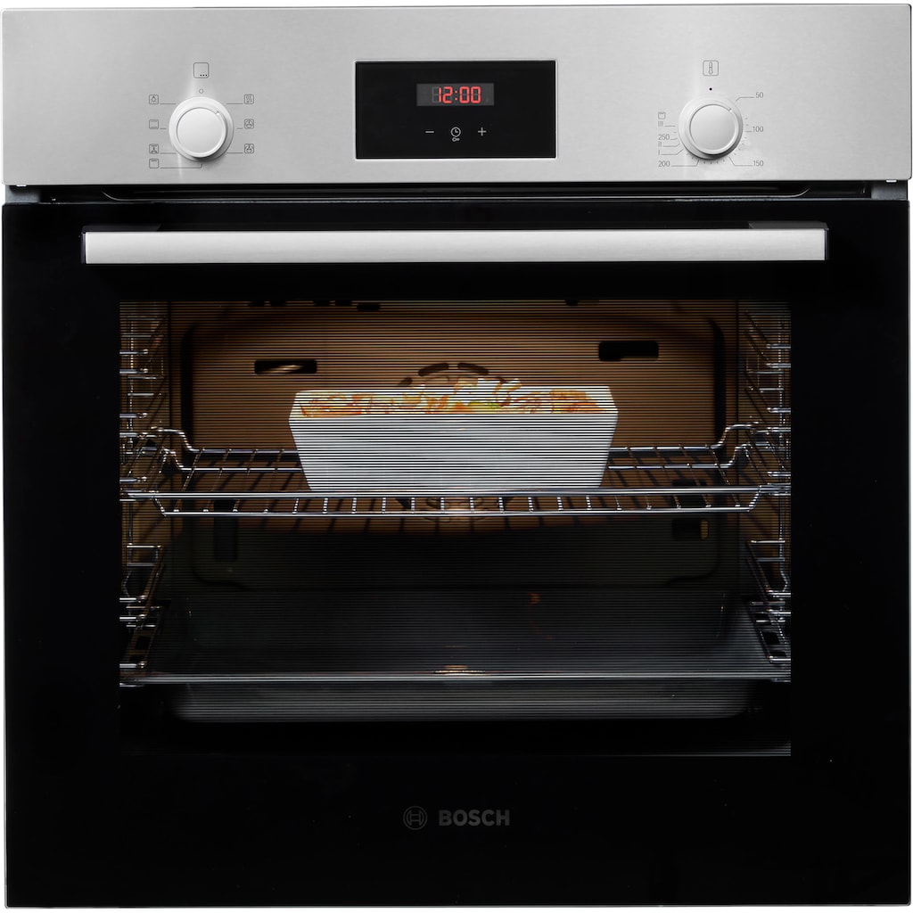 BOSCH Einbaubackofen »HBF133BR0«, Serie 2, HBF133BR0, mit Teleskopauszug nachrüstbar, ecoClean Direct