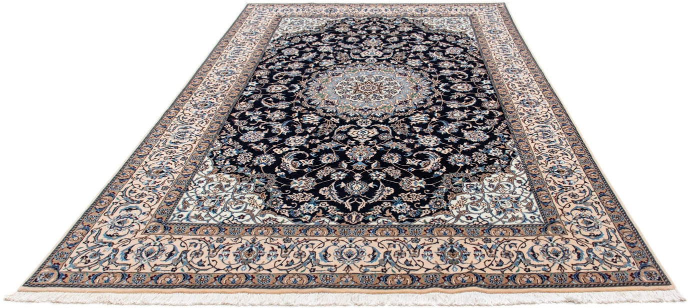 morgenland Wollteppich »Nain 9la Medaillon Nero 300 x 199 cm«, rechteckig, günstig online kaufen