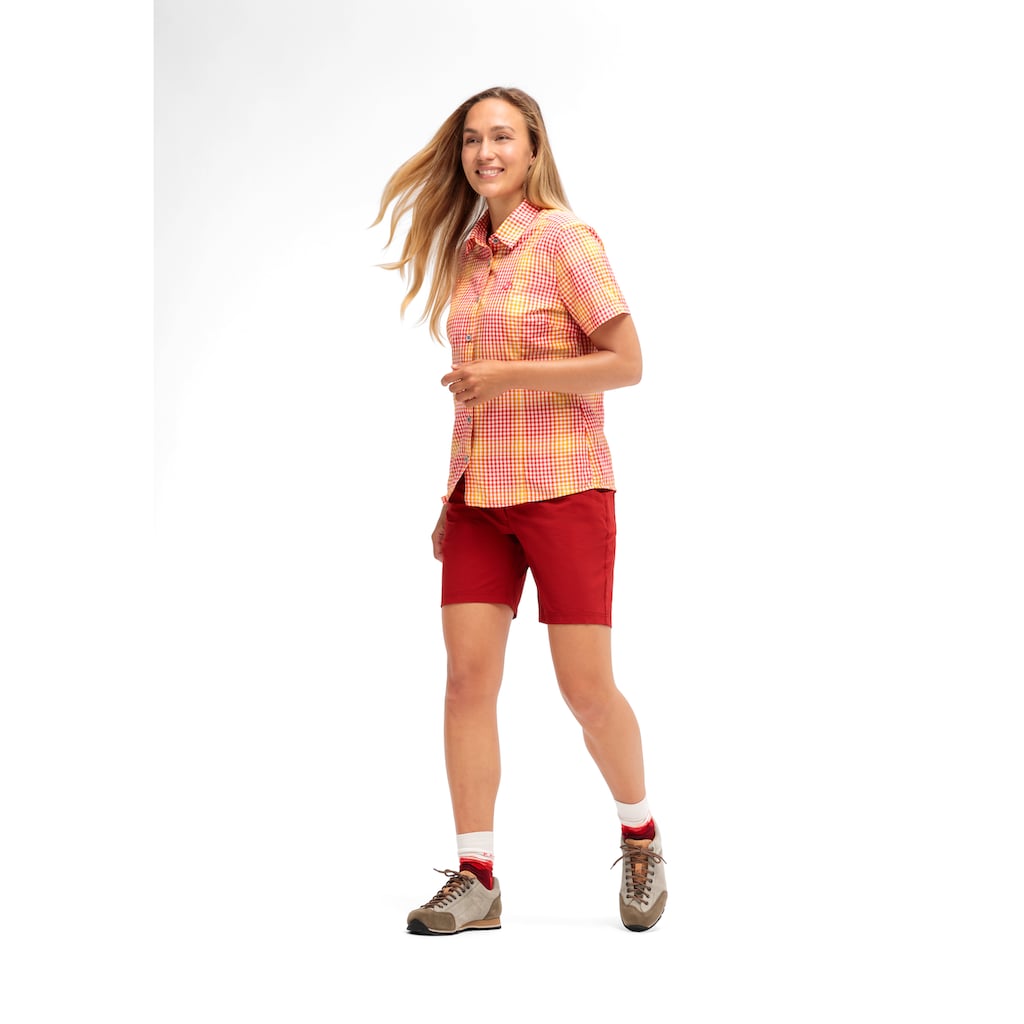 Maier Sports Funktionsbluse »Philina«, Karierte Kurzarm-Bluse für Wandern, Reisen und Freizeit