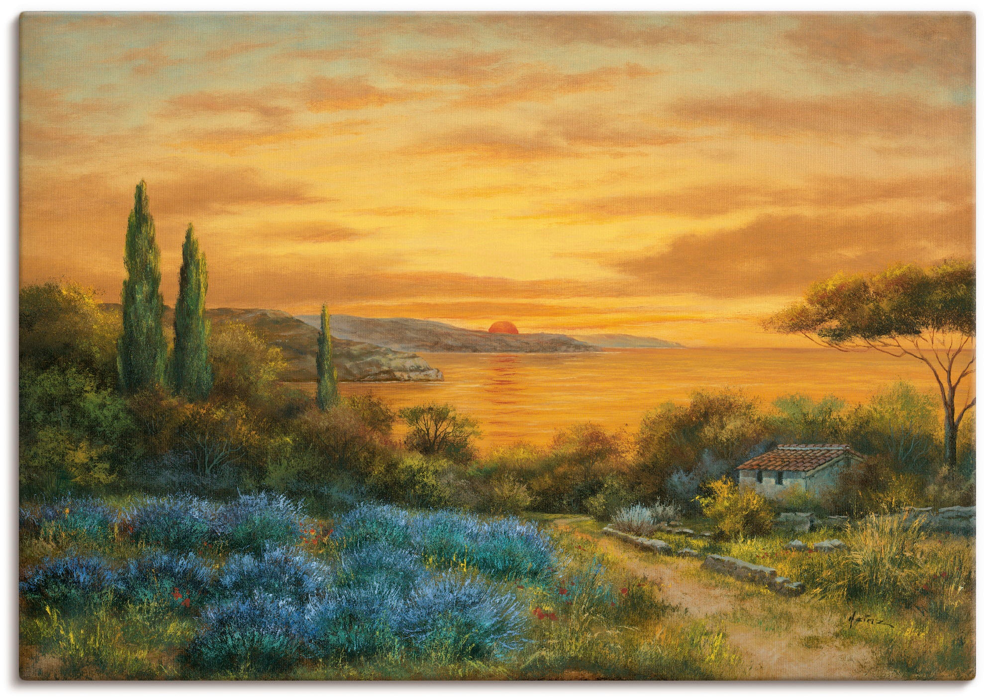 Artland Leinwandbild »Toskanabucht« Europa 1 Stk. tlg. auf Holzrahmen gespa günstig online kaufen