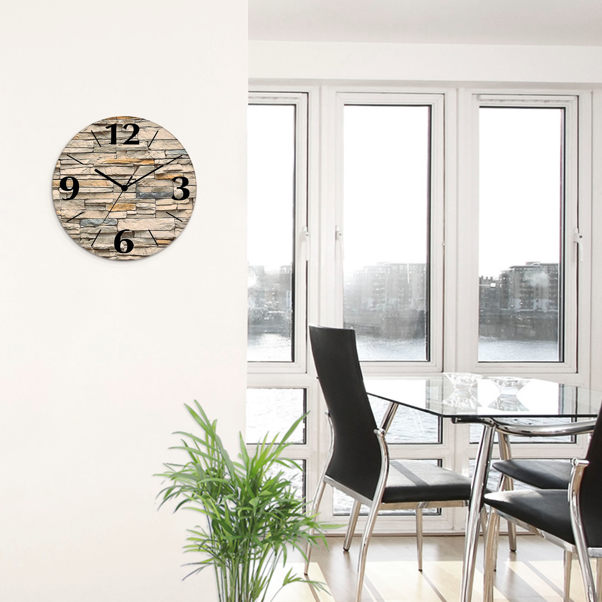 Artland Wanduhr »Braune alte Ziegelmauer«, wahlweise mit Quarz- oder Funkuhrwerk, lautlos ohne Tickgeräusche