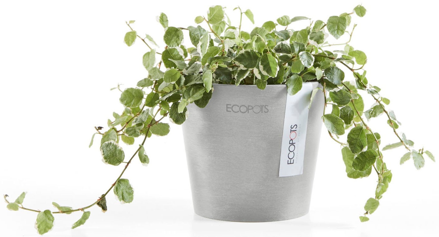 ECOPOTS Blumentopf »AMSTERDAM Mini White Grey« BxTxH: 10,5x10,5x9,2 cm