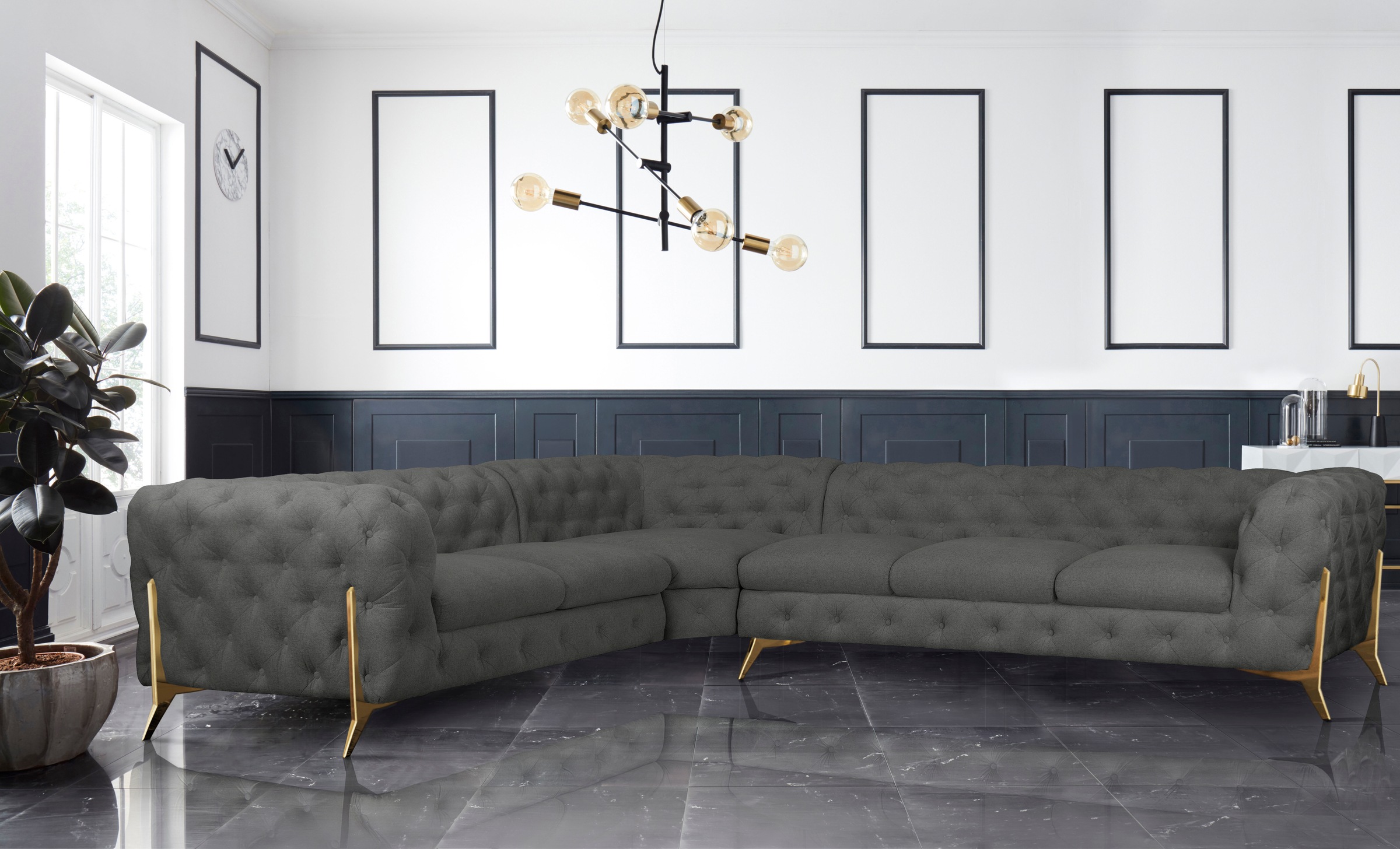 Home affaire Chesterfield-Sofa »Amaury L-Form« großes Ecksofa, Chesterfield günstig online kaufen