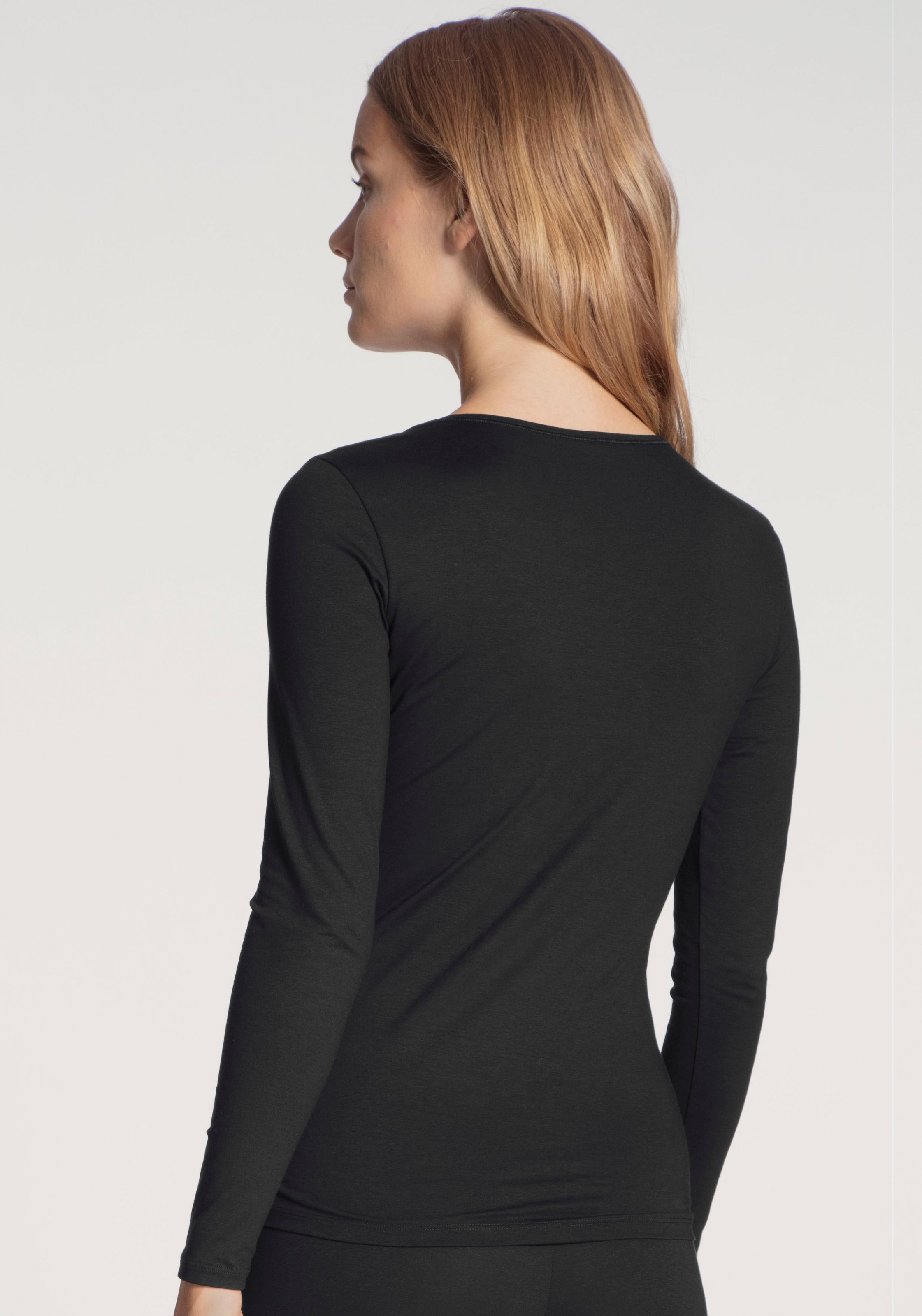 CALIDA Langarmshirt »Natural Comfort« elastisch, weich, langärmelig, Rundhals-Ausschnitt, atmungsaktiv