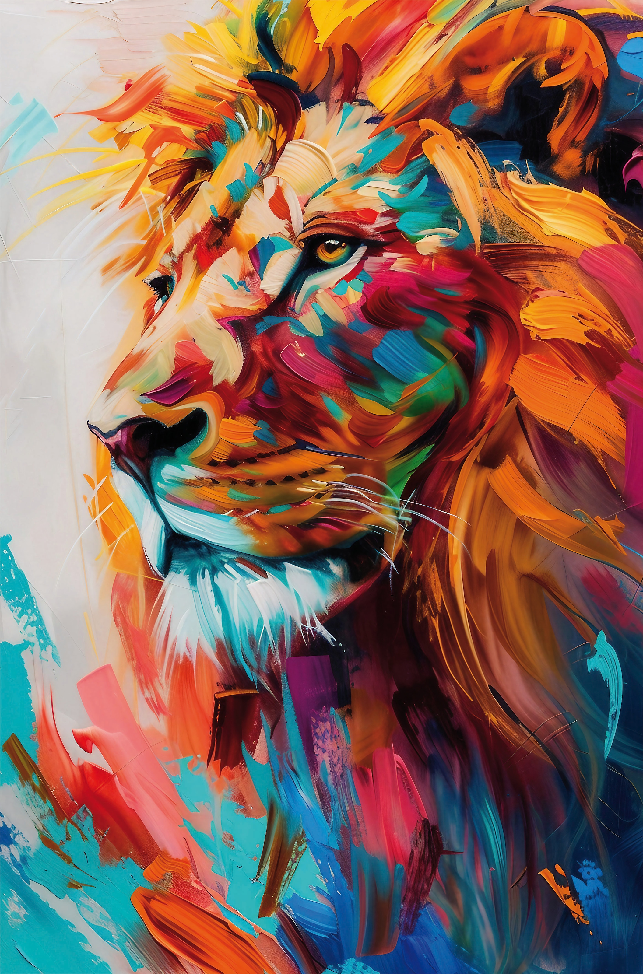 Bönninghoff Leinwandbild, Löwe-Löwen-Tiere-Raubkatzen-Kunst-Pop Art, (1 St. günstig online kaufen