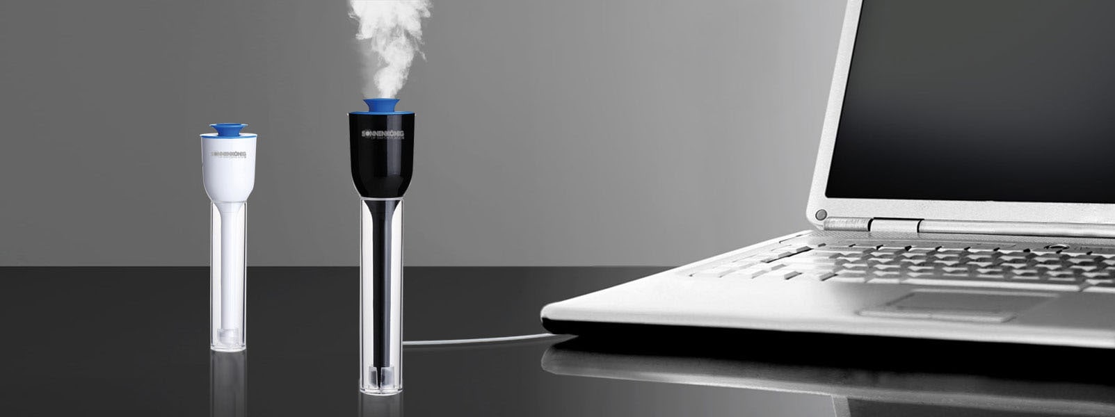 Sonnenkönig Luftbefeuchter »Tulip schwarz, Bef. 30ml/h USB, bis 15m² Raumgrösse, portabel«, klein, Auto Stop nach 6 Std. Ultraschall vernebler
