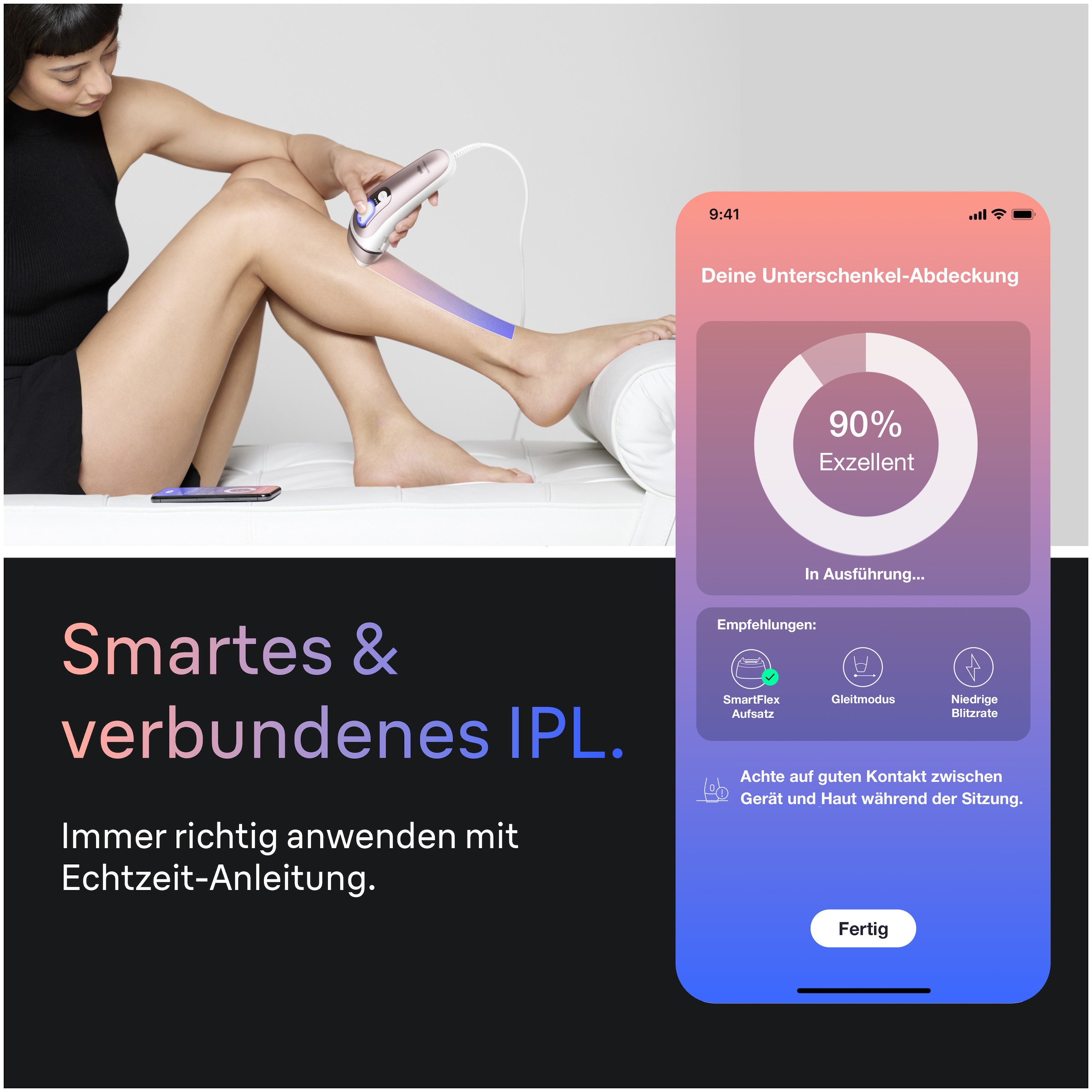 Braun IPL-Haarentferner »Skin i-expert Pro IPL PL7431« 400.000 Lichtimpulse mit kostenloser App, 4 smarte Aufsätze, Tasche