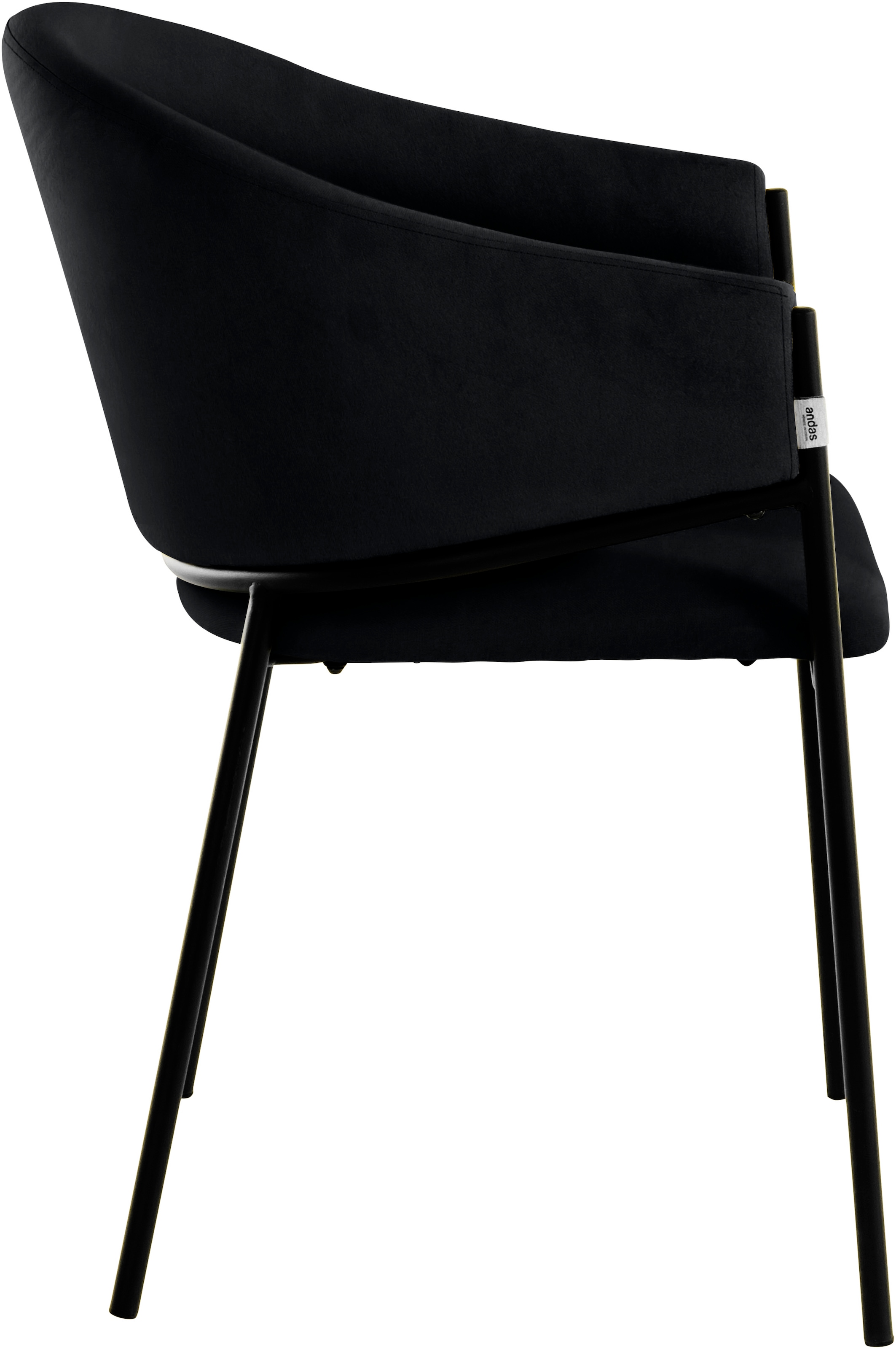 andas Armlehnstuhl »Jorun«, cm Rechnung Sitzhöhe Metallbeinen, 2er fein, mit Webstoff Set, schwarzen 48 im auf kaufen 2 St