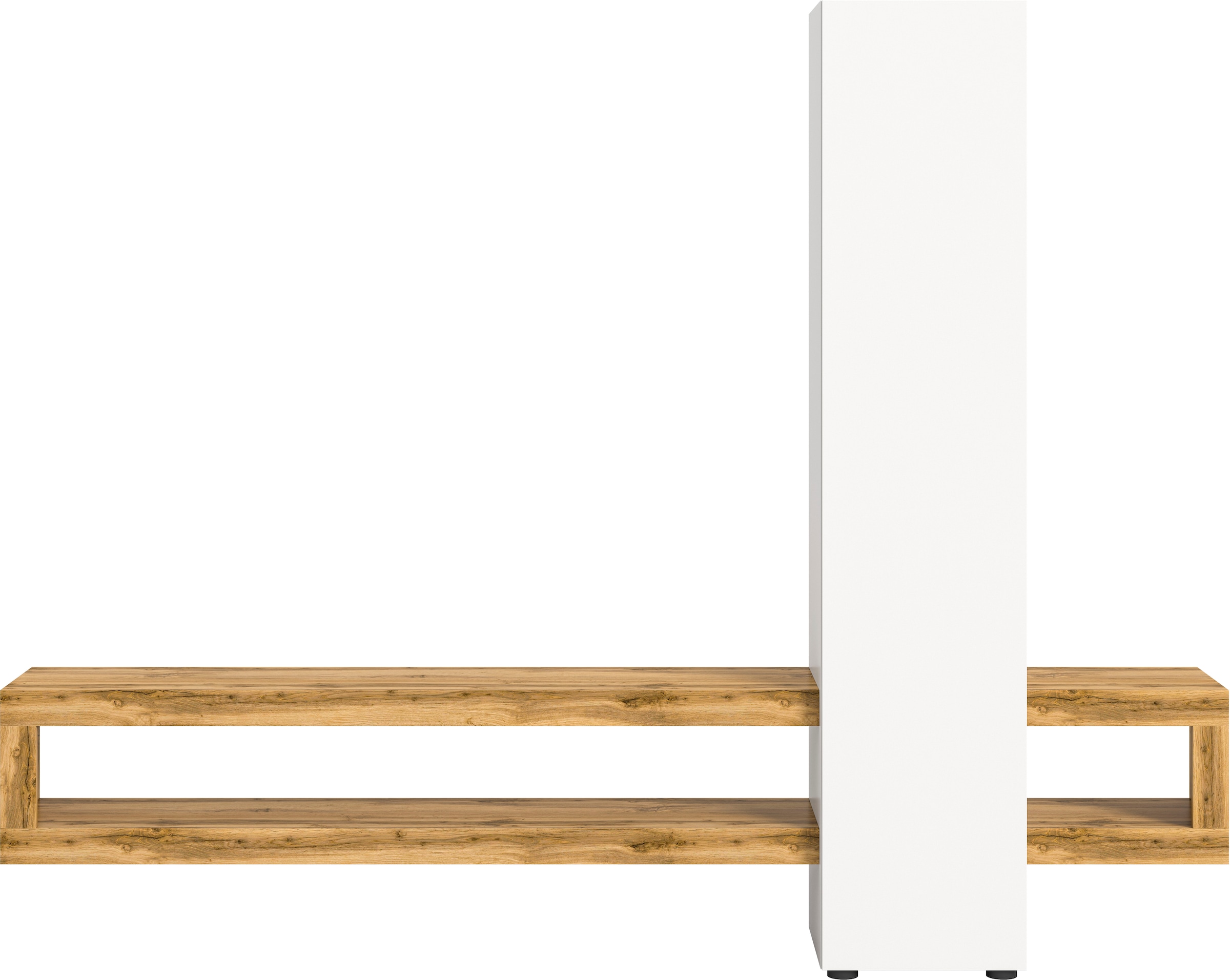 INOSIGN Wohnwand »Zolder, Breite 240 cm, push-to-open, 1 Tür, 3 Einlegeböden,«, (2 St.), 2 offene Fächer, TV-Wand, Media-Möbel, TV-Möbel, Wohnzimmermöbel