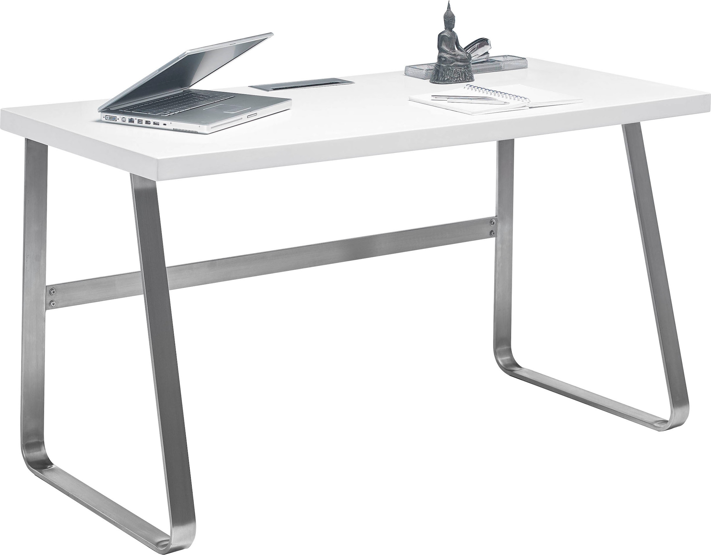 MCA furniture Schreibtisch »Beno«, Gaming Tisch, Computertisch, Gestell Edelstahloptik, Breite 140 cm